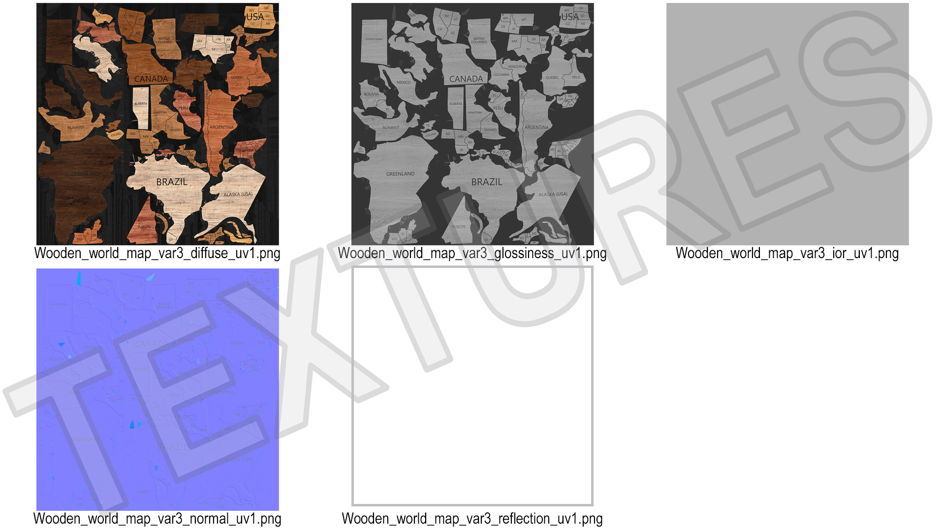 3D model Wood World Map Wall Decor