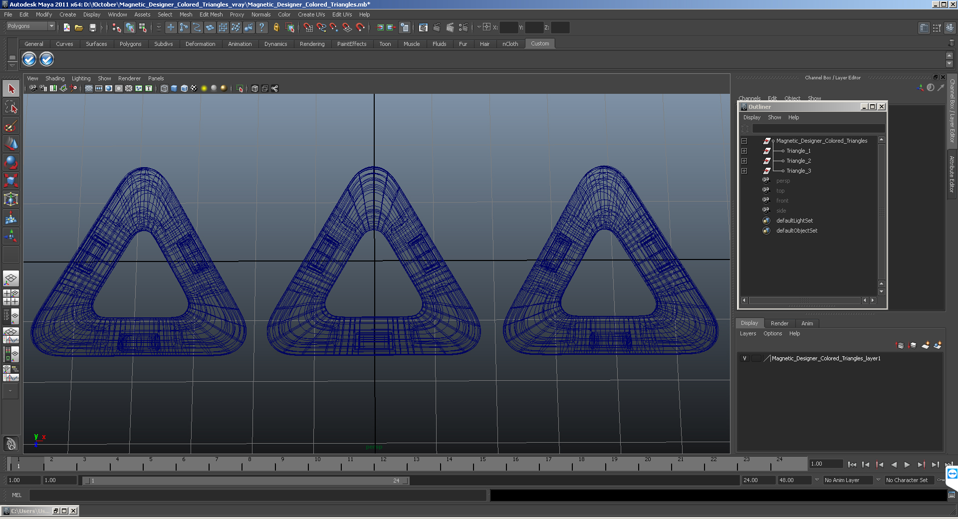 3D model Magnetic Designer Colored Triangles