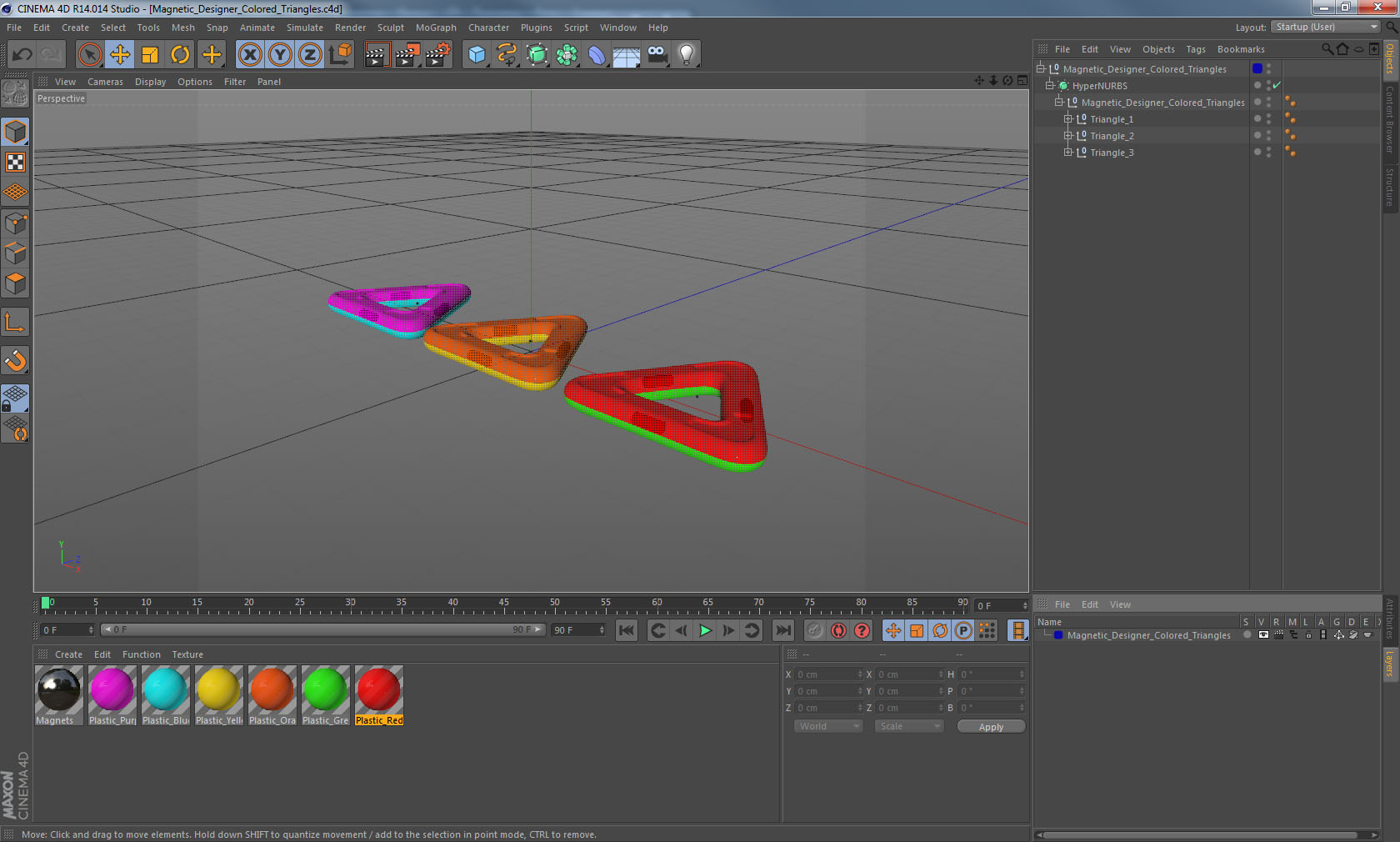 3D model Magnetic Designer Colored Triangles