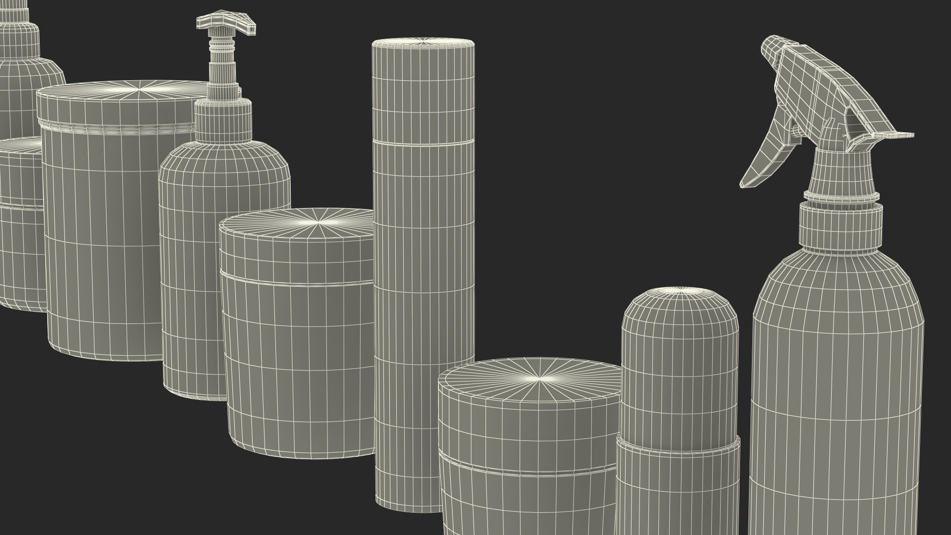 3D model Cosmetic Package Set Gold