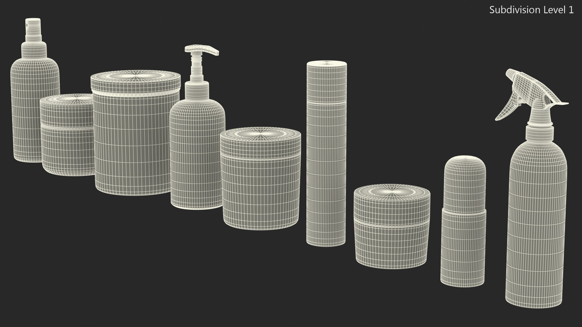 3D model Cosmetic Package Set Gold