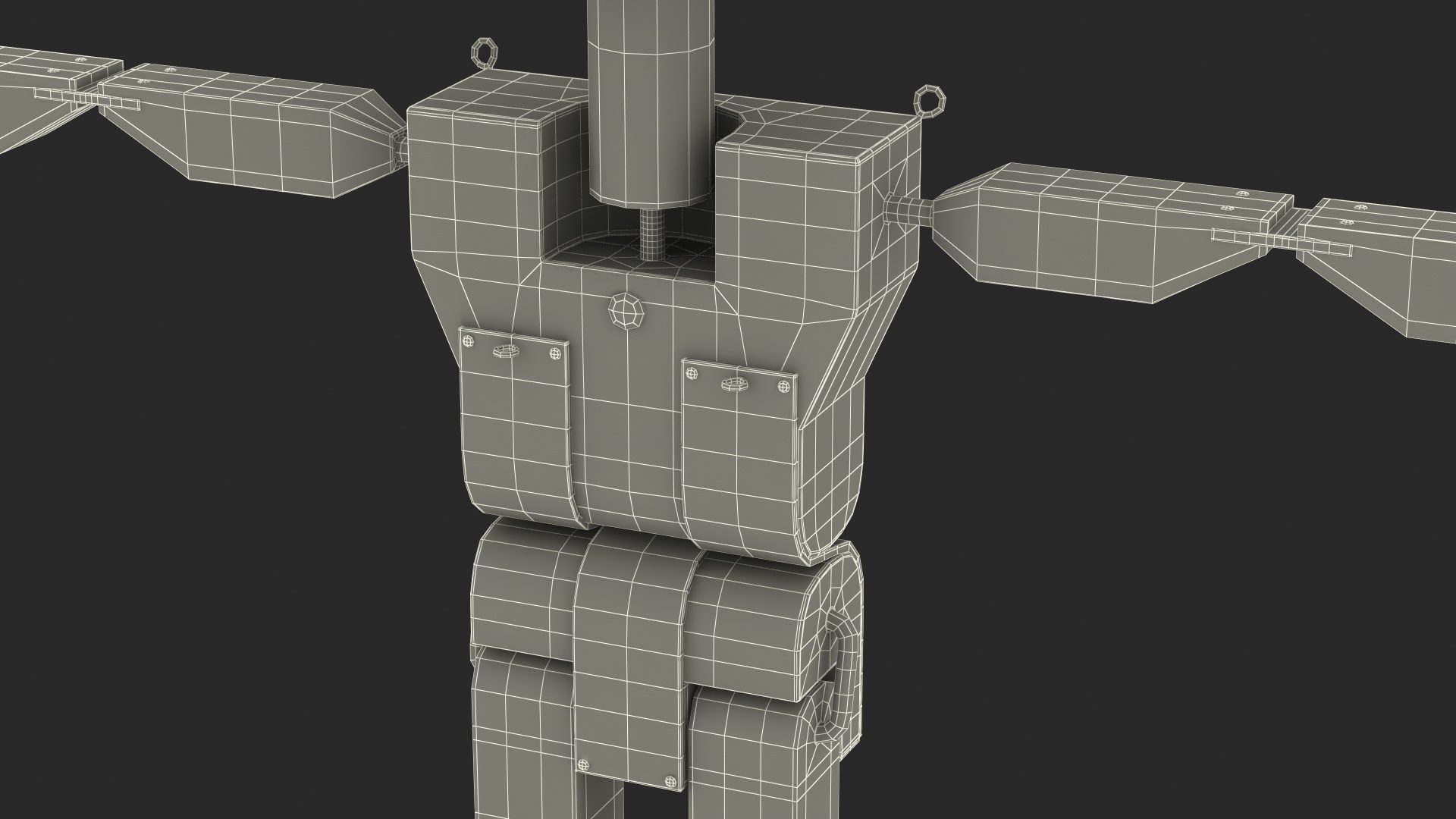 3D Dirty Wooden Character Rigged for Cinema 4D model