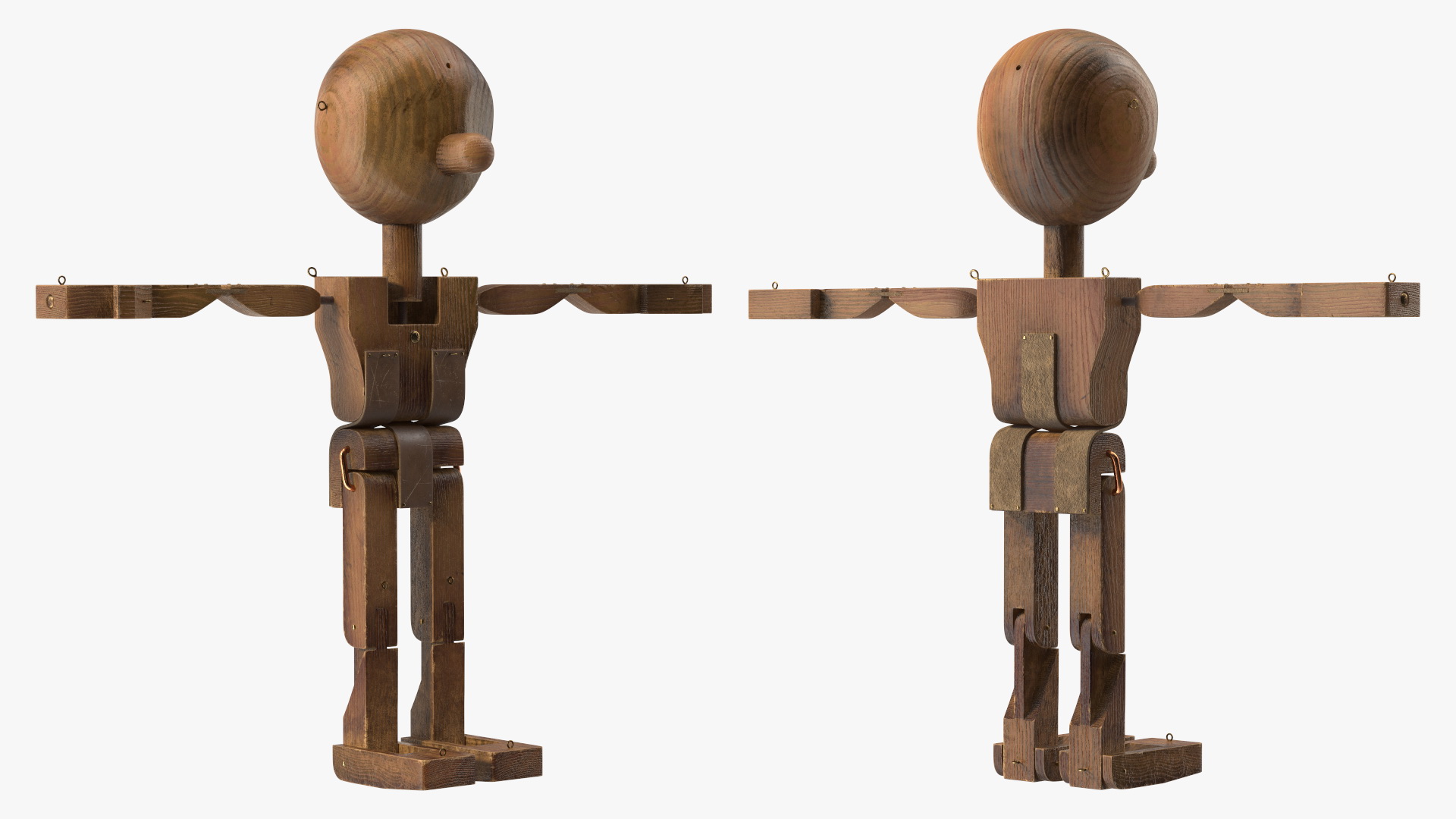 3D Dirty Wooden Character Rigged for Cinema 4D model