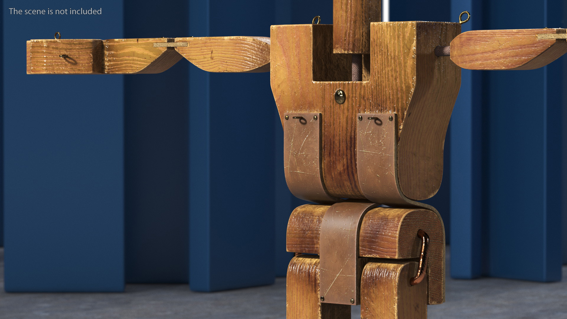 3D Dirty Wooden Character Rigged for Cinema 4D model