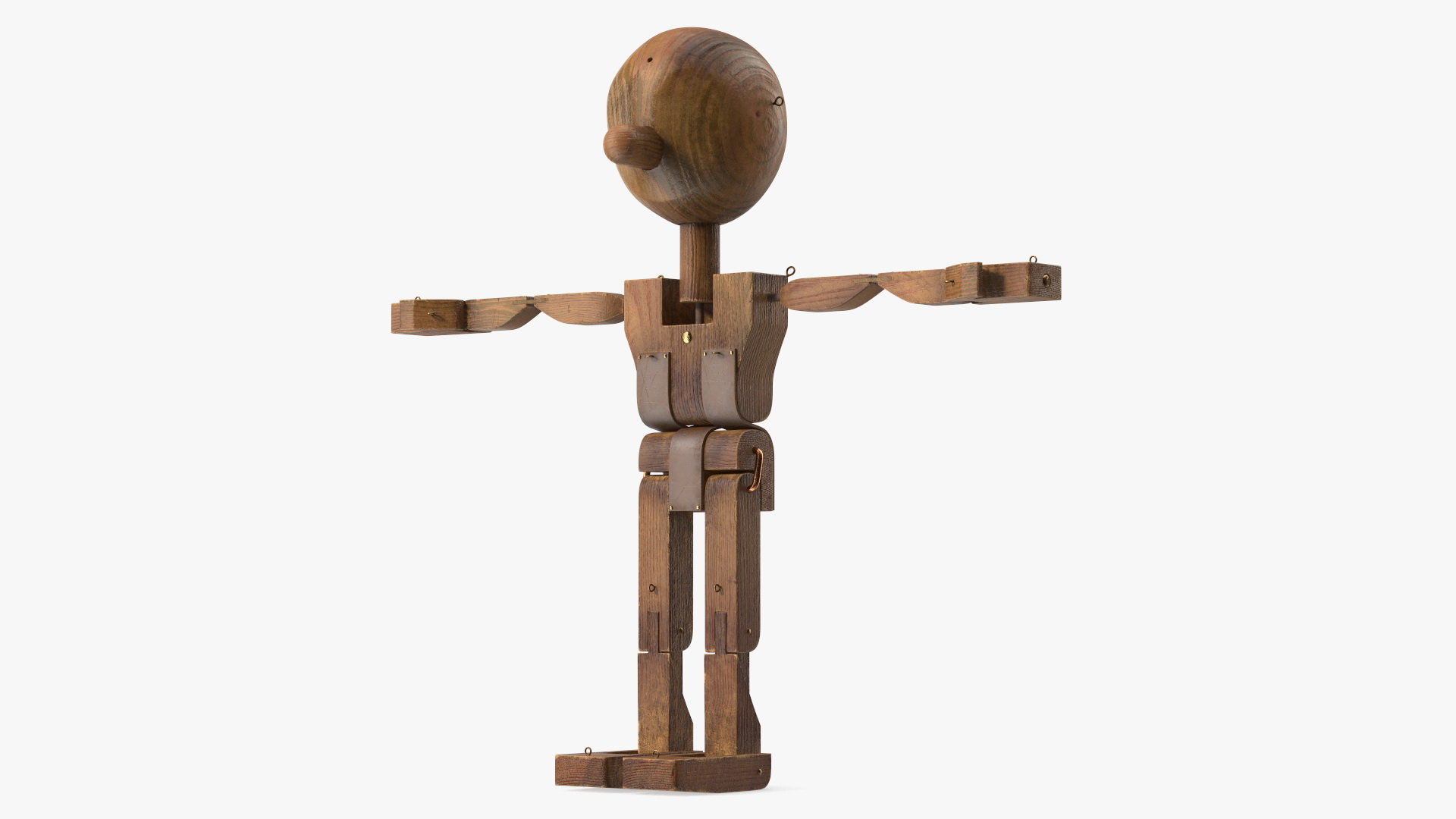 3D Dirty Wooden Character Rigged for Cinema 4D model