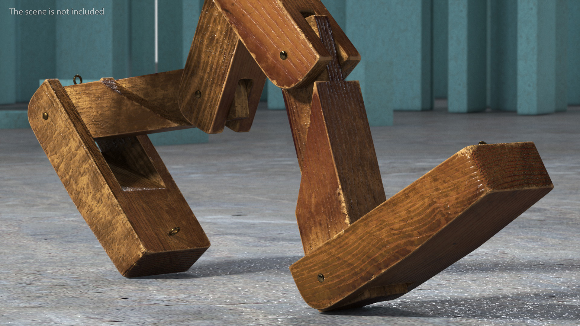3D Dirty Wooden Character Rigged for Cinema 4D model