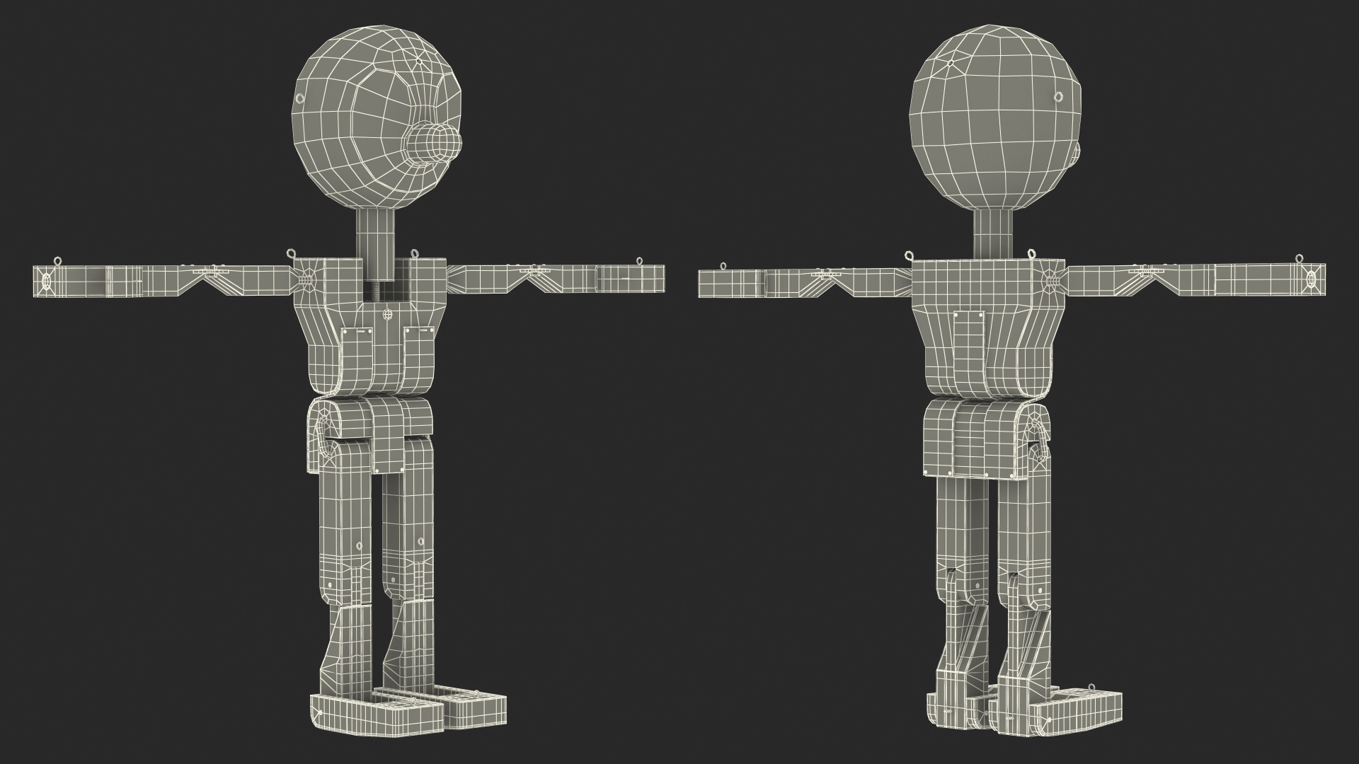 3D Dirty Wooden Character Rigged for Cinema 4D model