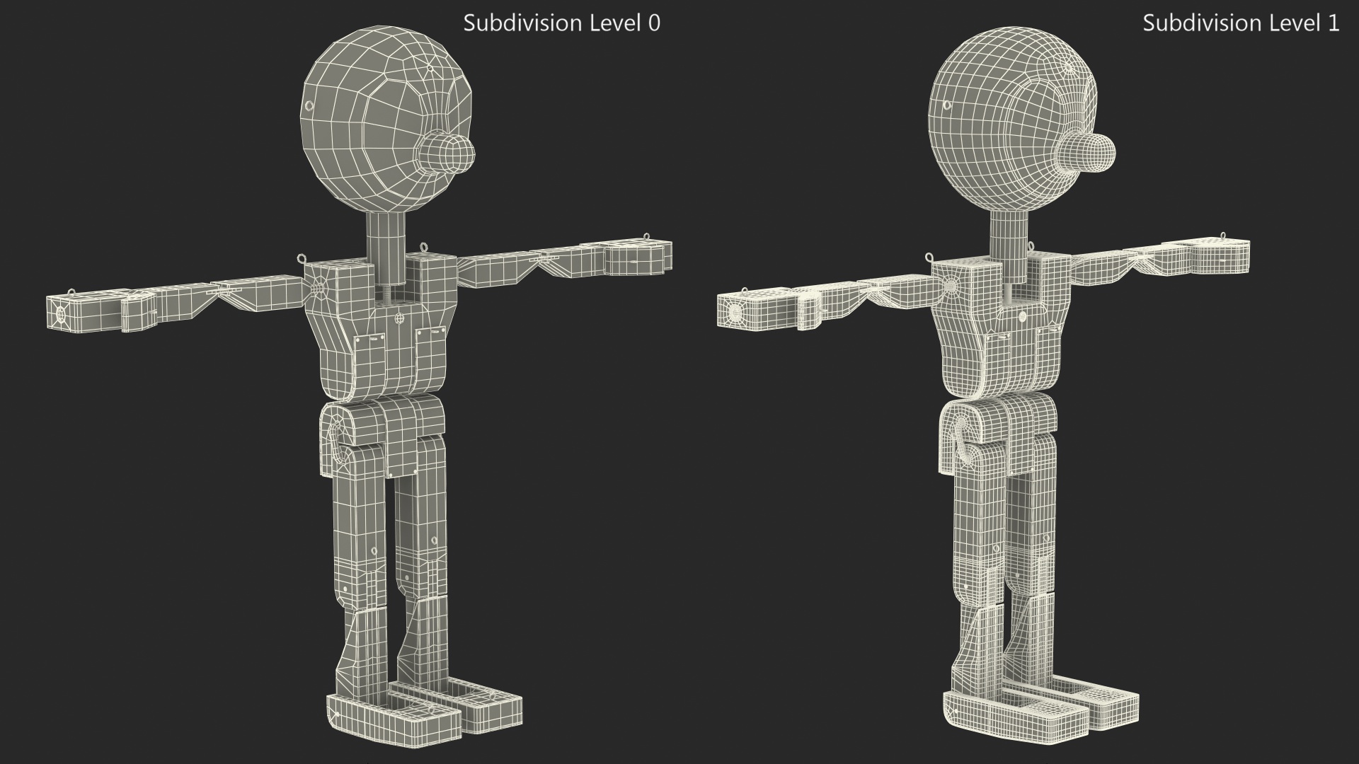3D Dirty Wooden Character Rigged for Cinema 4D model