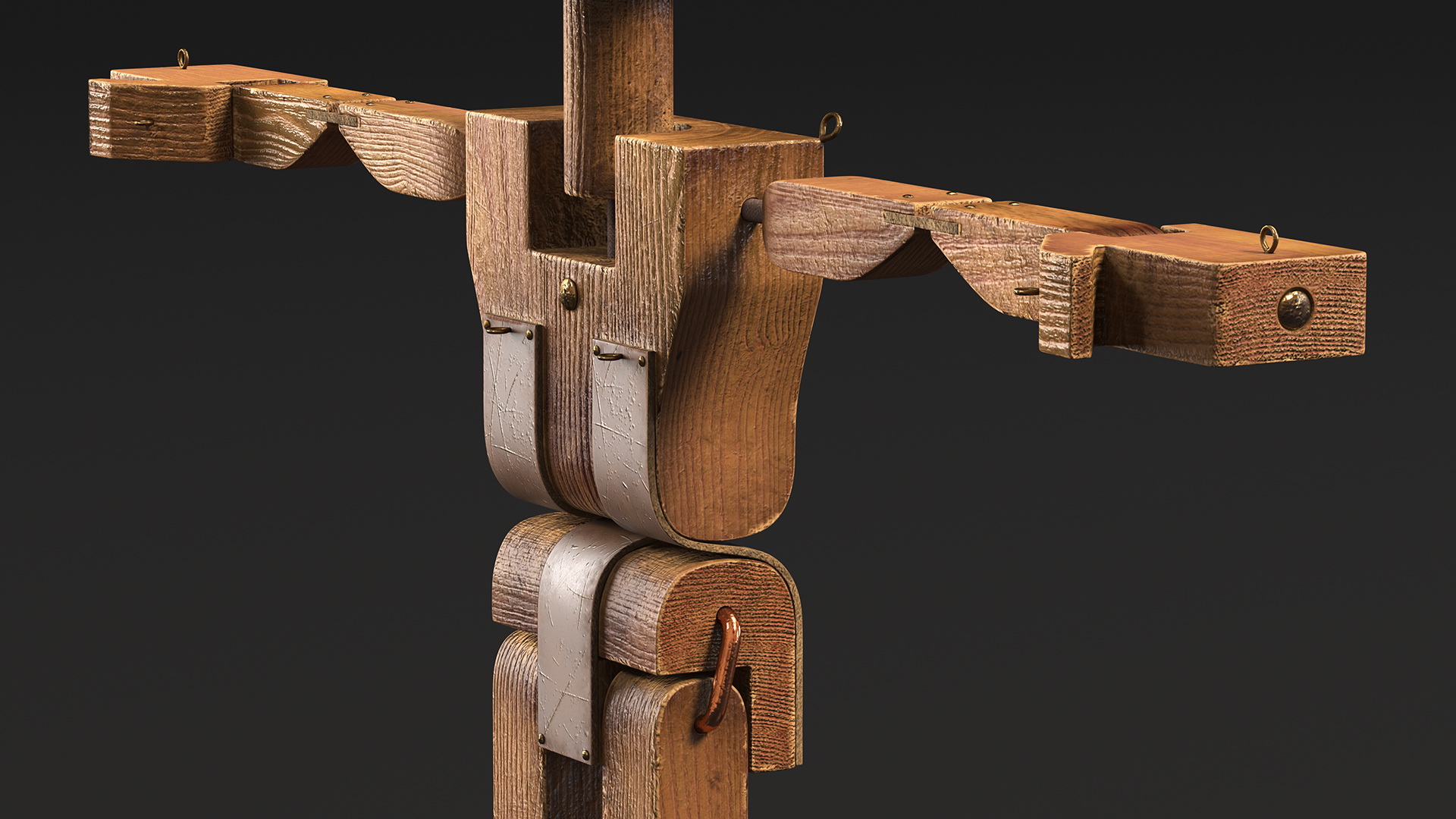 3D Dirty Wooden Character Rigged for Cinema 4D model