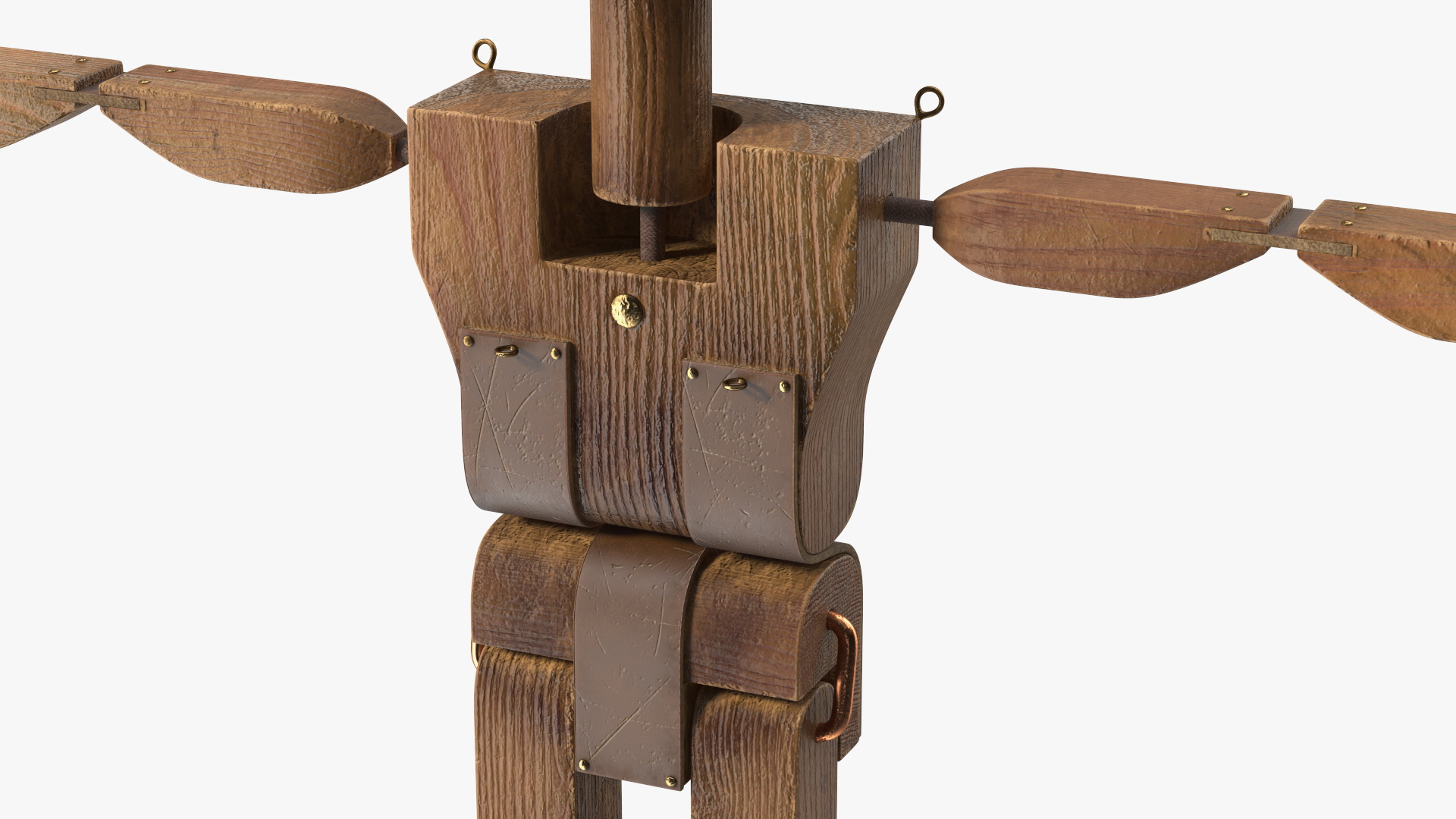 3D Dirty Wooden Character Rigged for Cinema 4D model