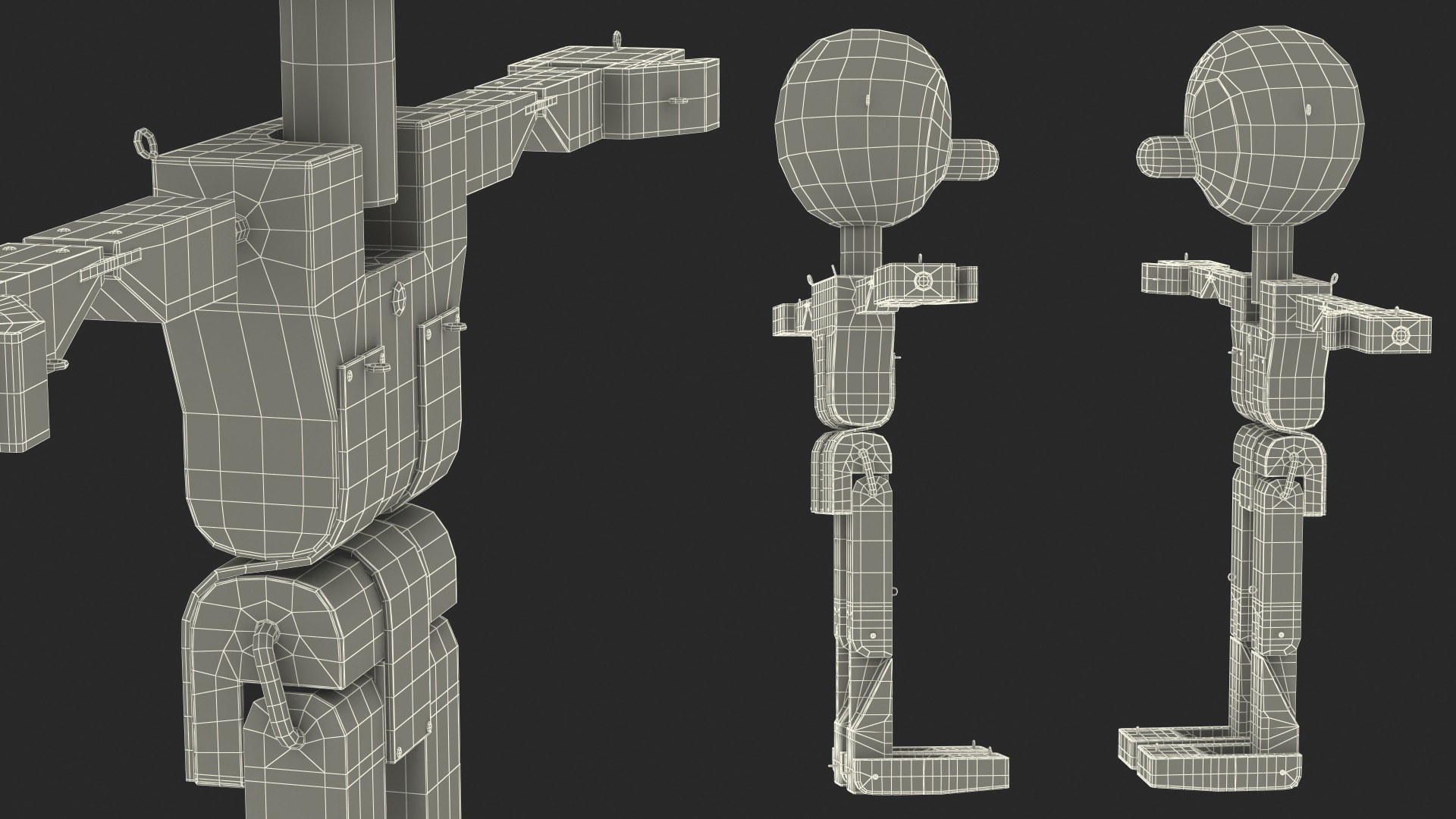 3D Dirty Wooden Character Rigged for Cinema 4D model