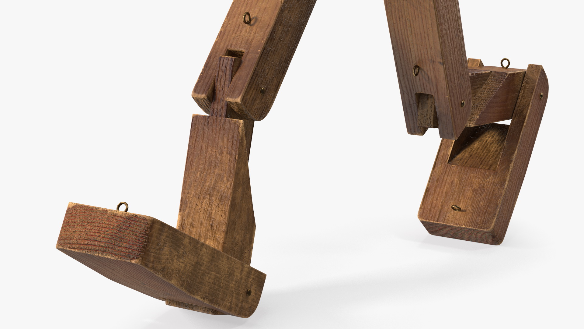 3D Dirty Wooden Character Rigged for Cinema 4D model