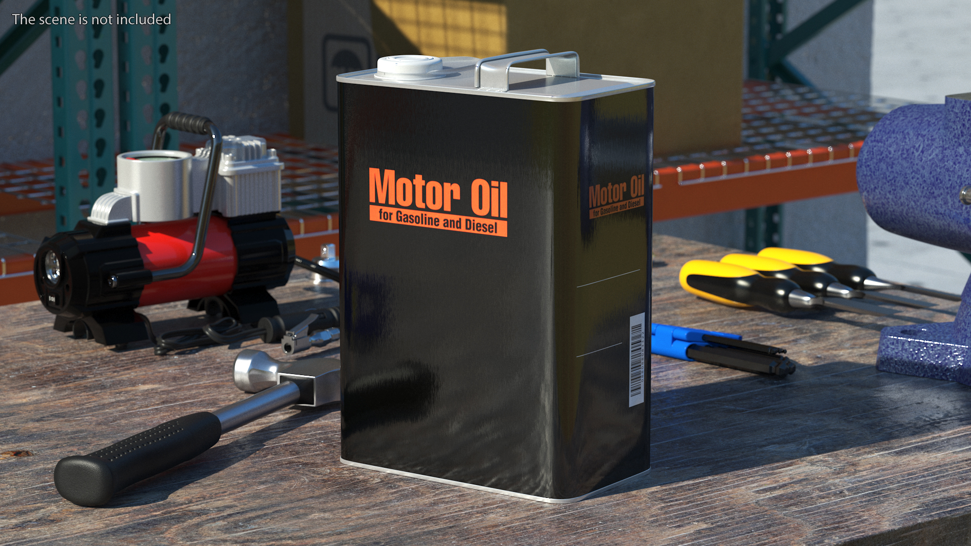 Motor Oil Metal Can 4L 3D