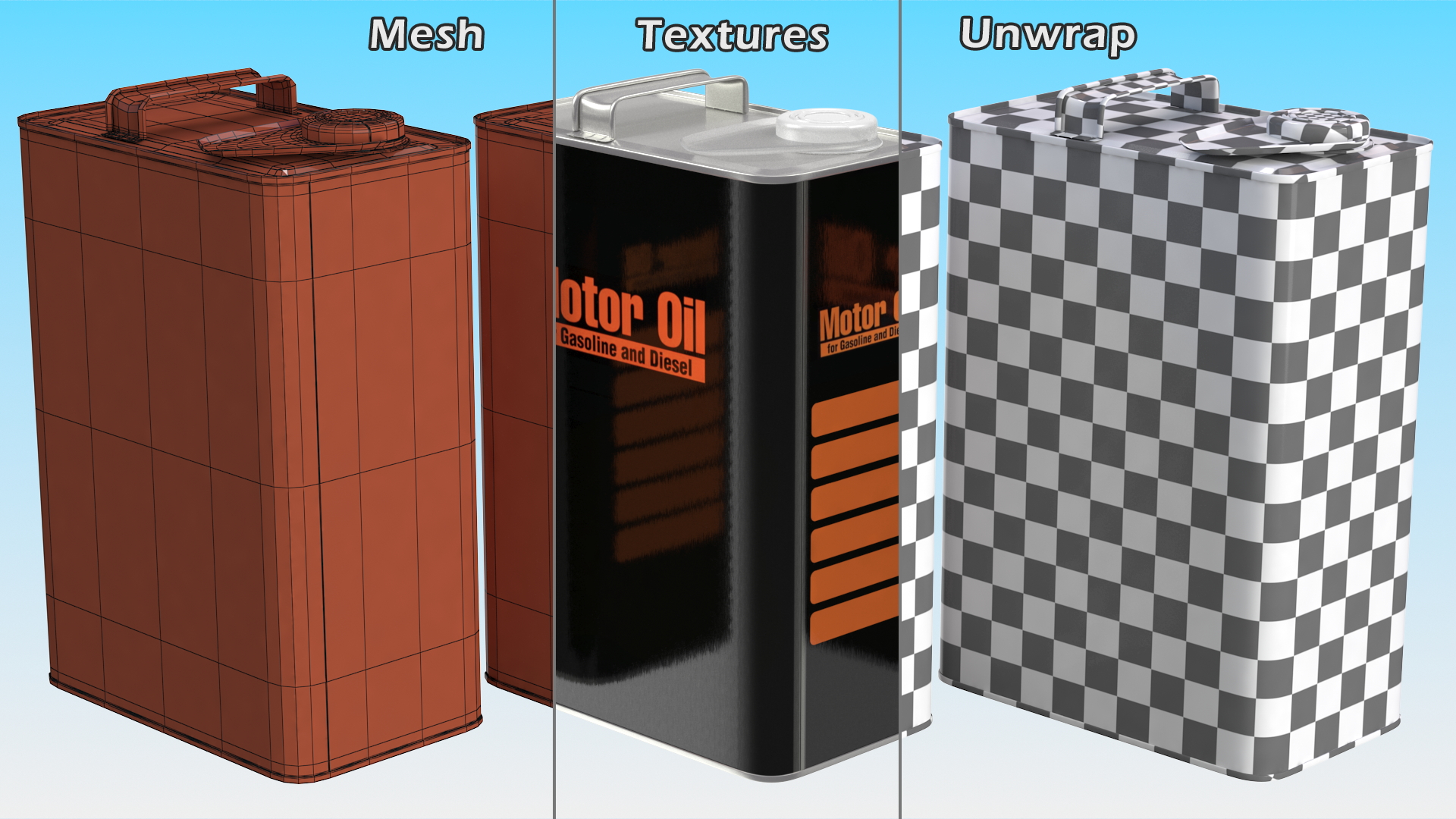 Motor Oil Metal Can 4L 3D