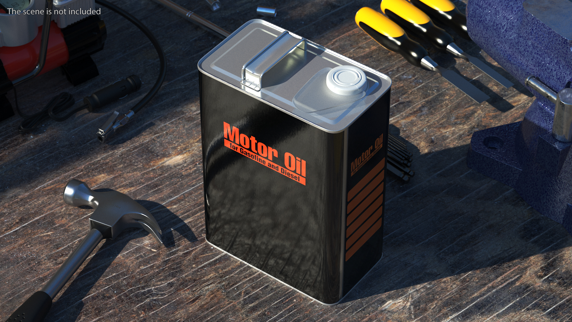 Motor Oil Metal Can 4L 3D
