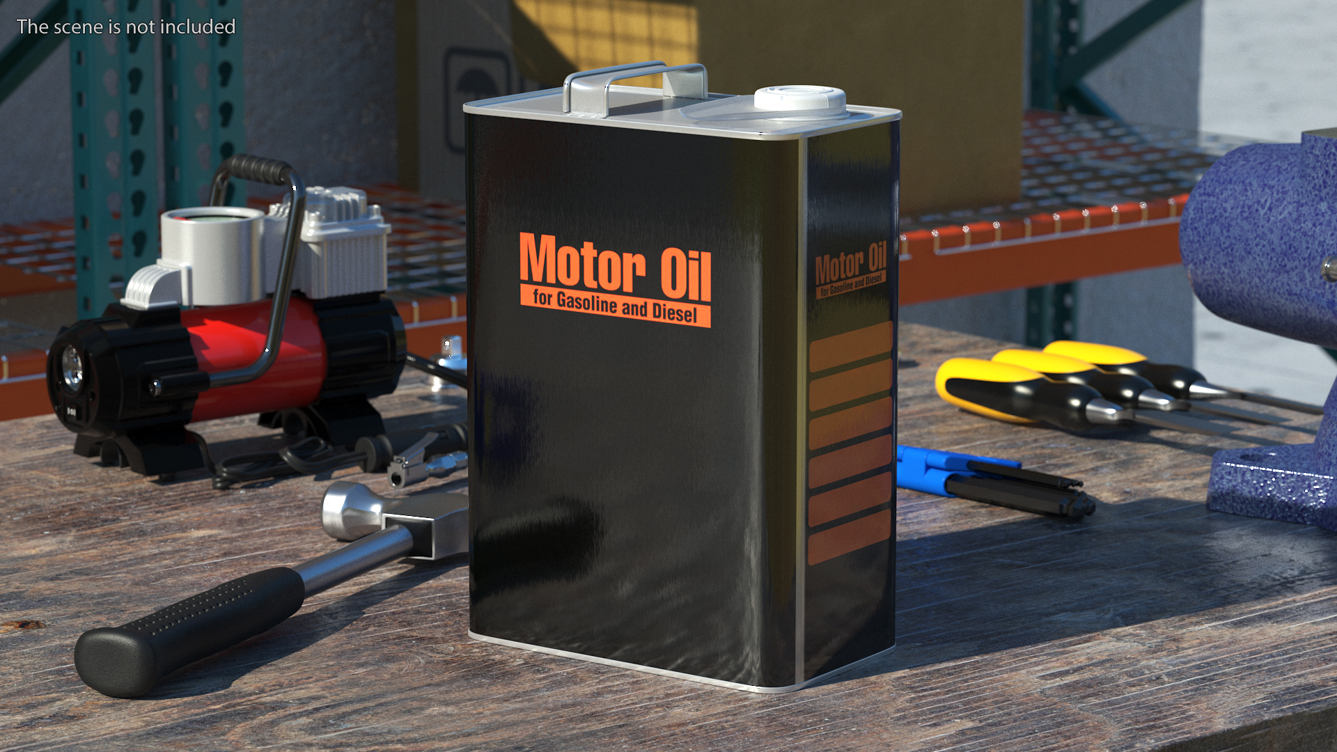 Motor Oil Metal Can 4L 3D