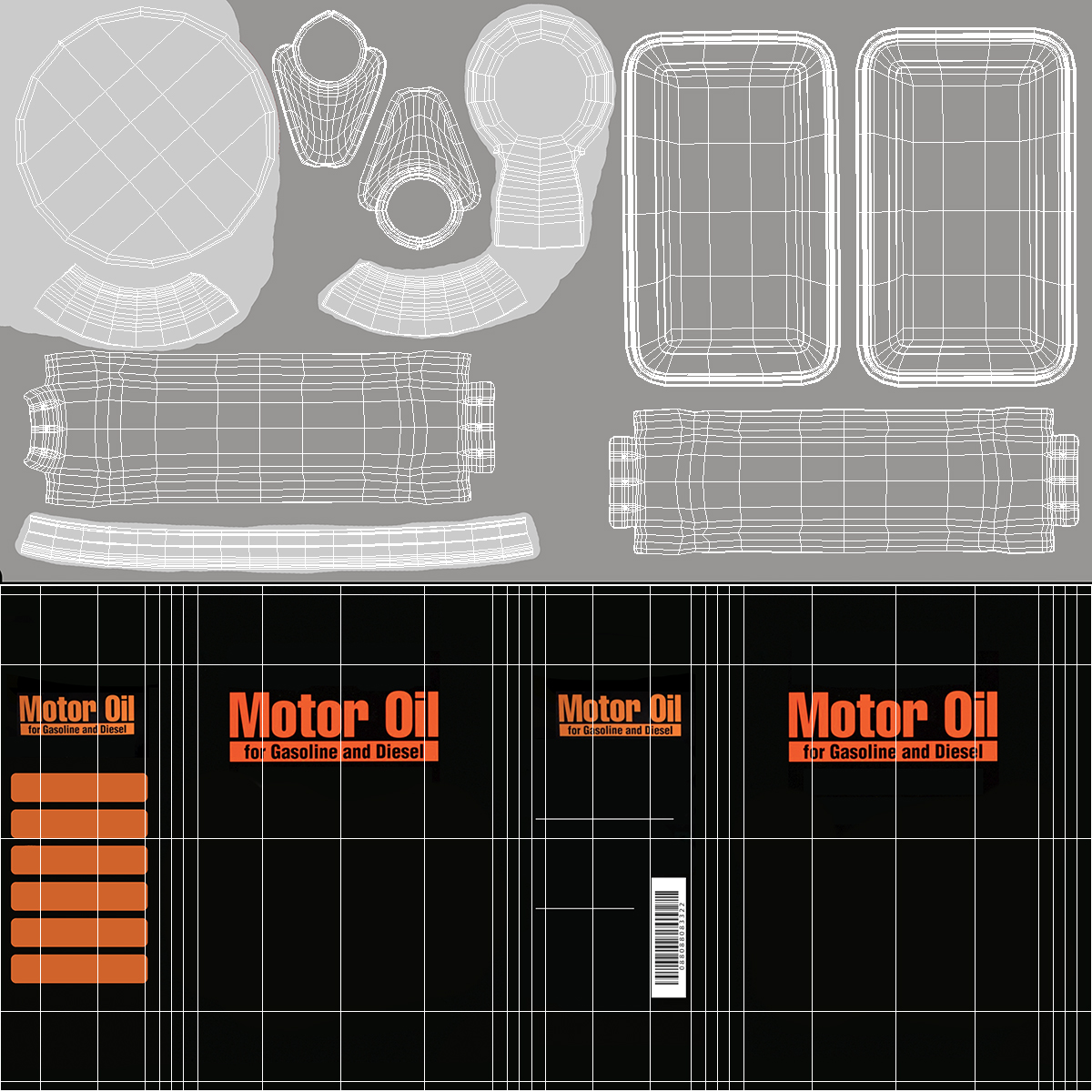 Motor Oil Metal Can 4L 3D