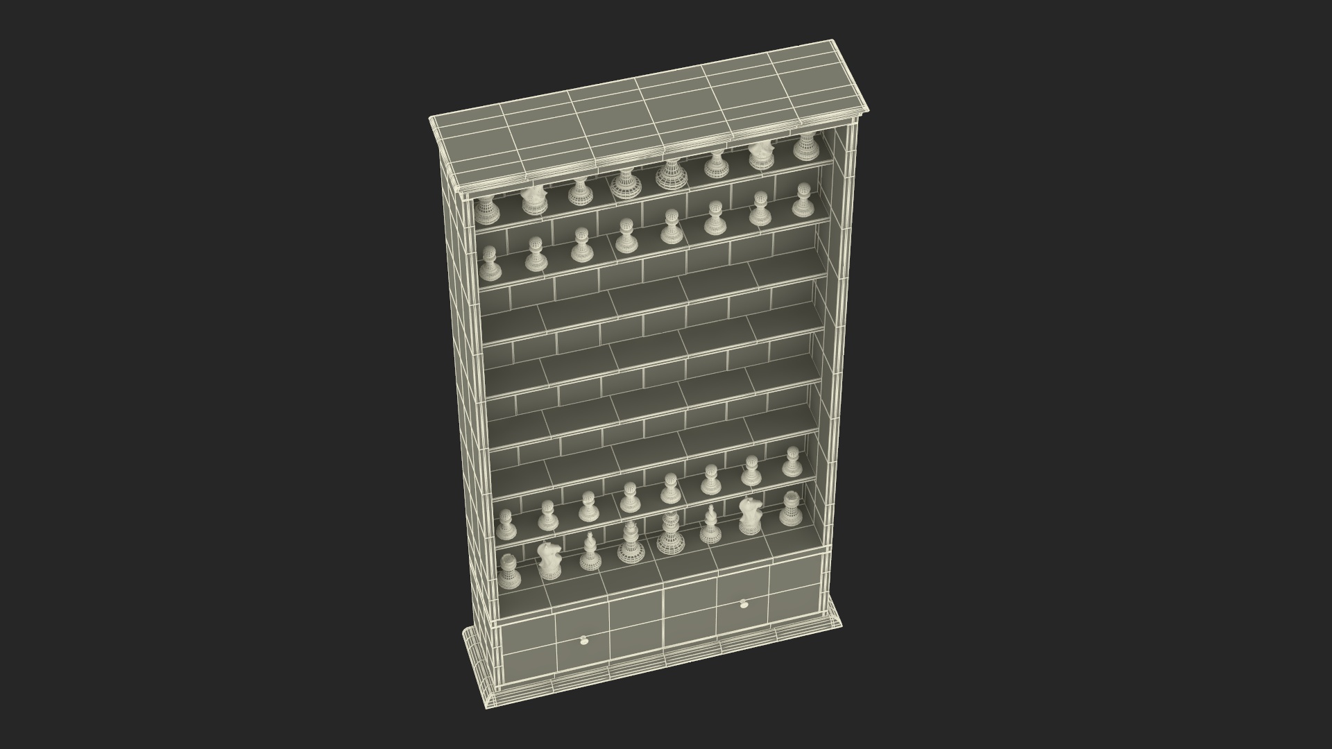 Vertical Wooden Chess Board 3D