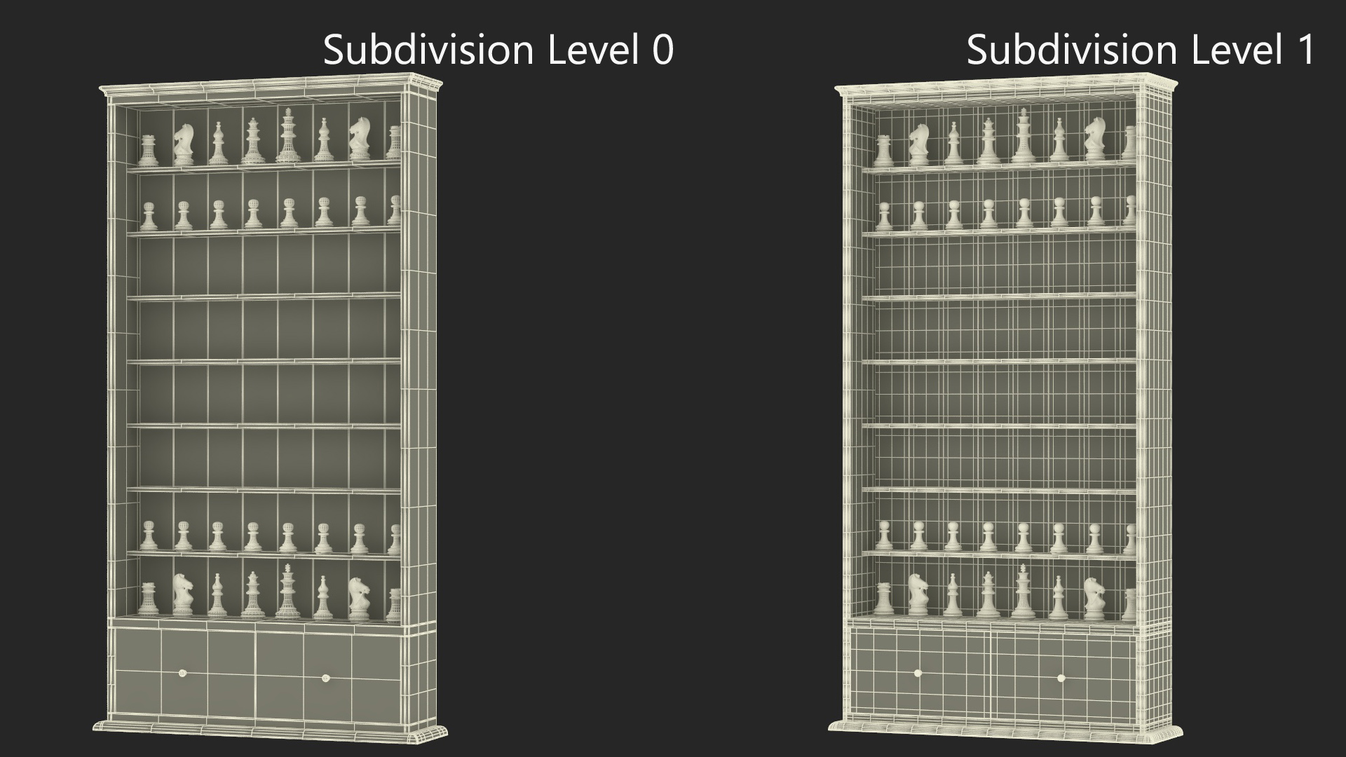 Vertical Wooden Chess Board 3D