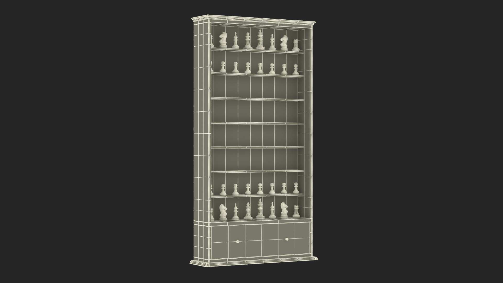 Vertical Wooden Chess Board 3D