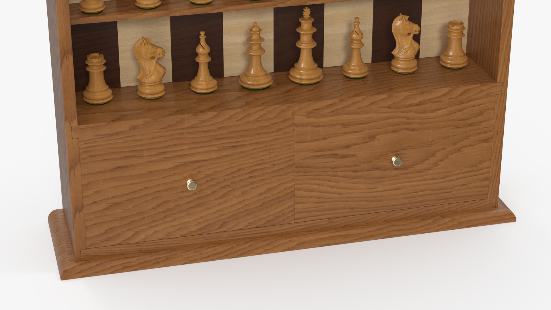 Vertical Wooden Chess Board 3D