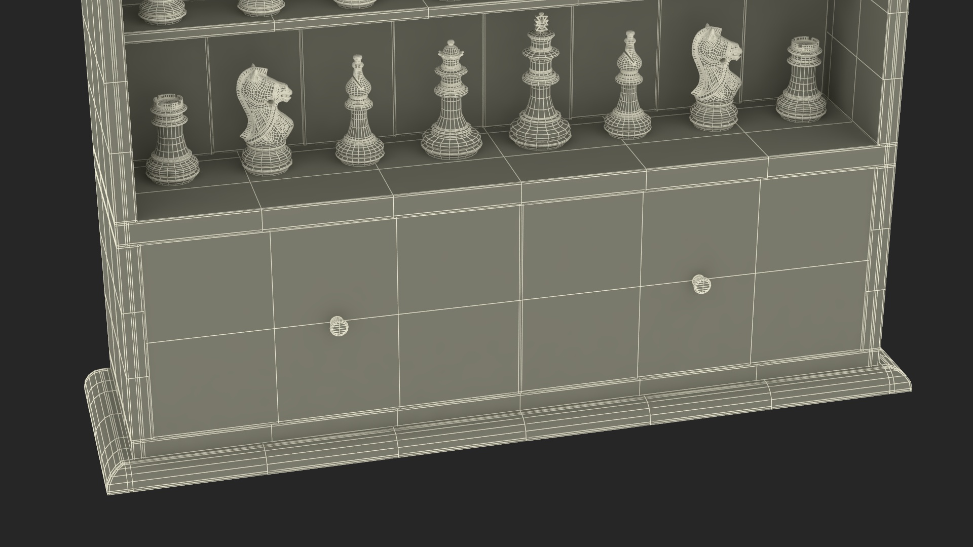 Vertical Wooden Chess Board 3D