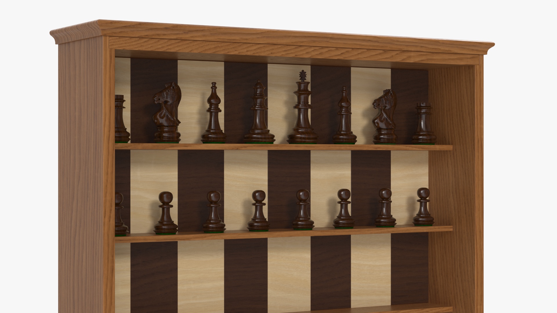 Vertical Wooden Chess Board 3D