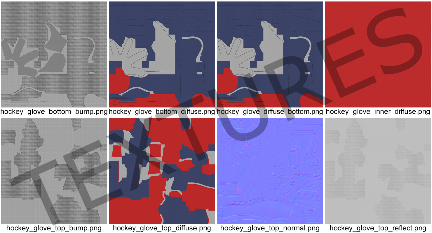 3D model Hockey Gloves Rigged