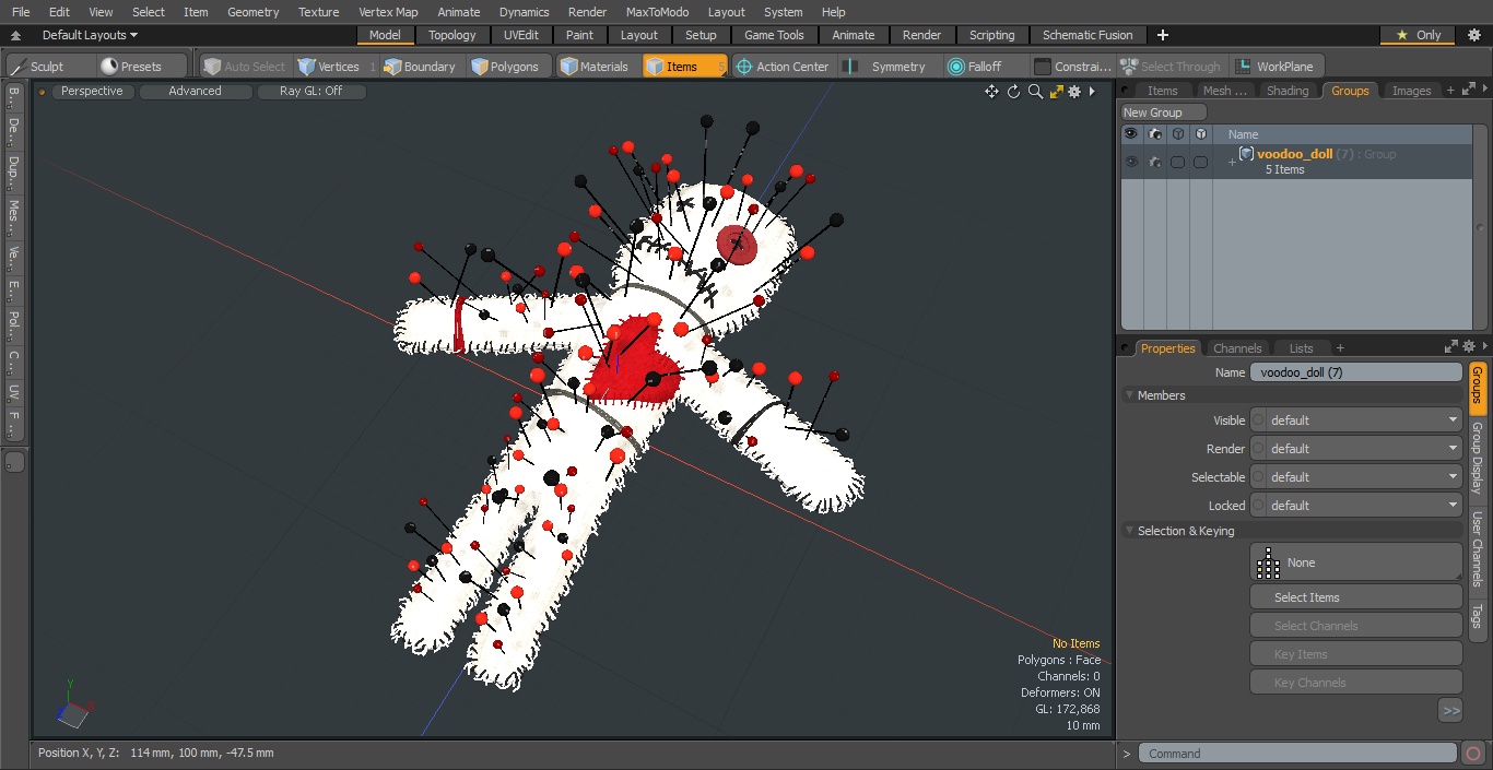 Voodoo Doll Needles 3D model