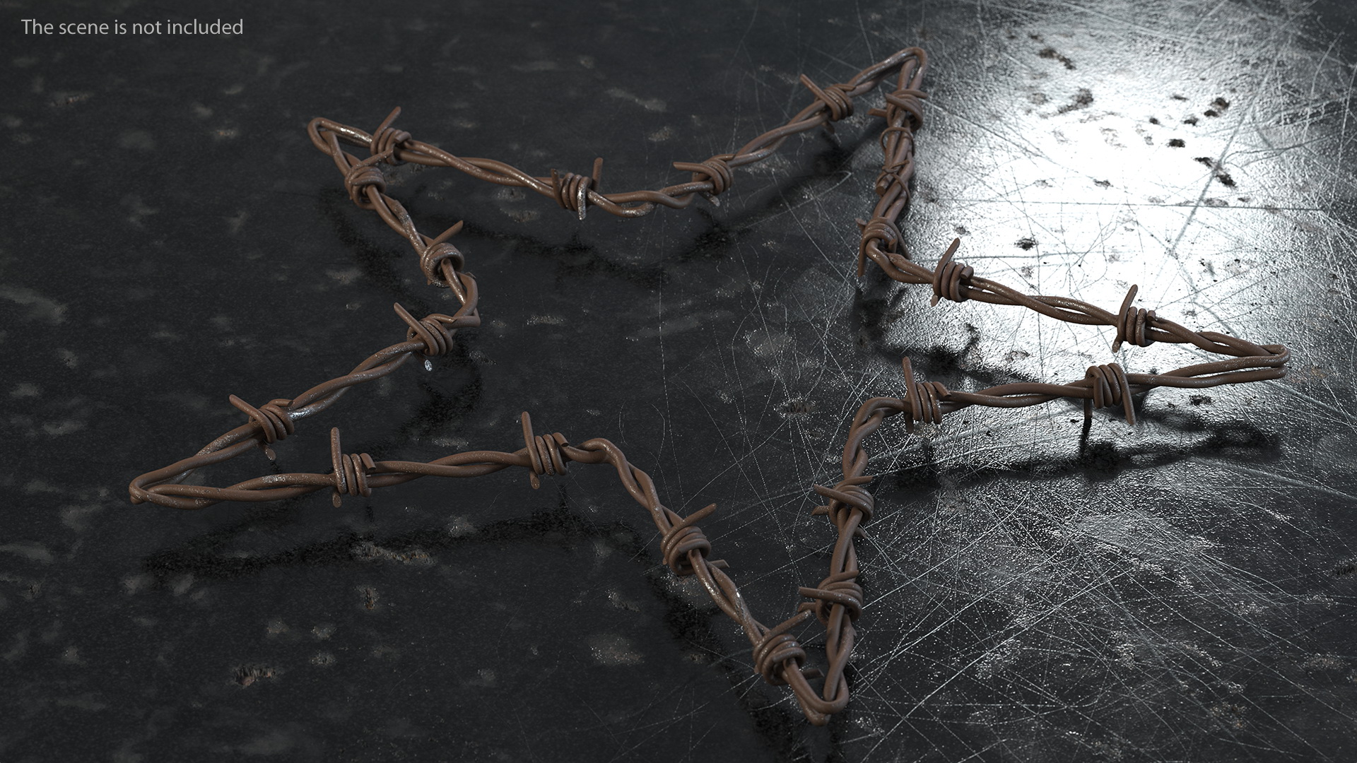 Star Shaped Barbed Wire Rusty 3D model