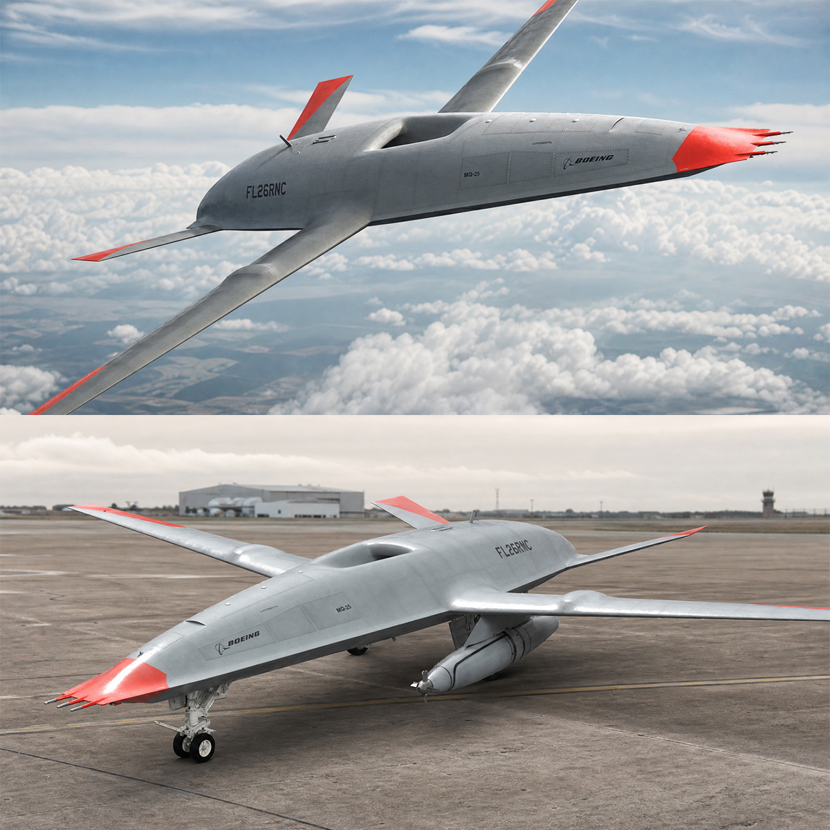Boeing MQ-25 Stingray Drone 3D model preview