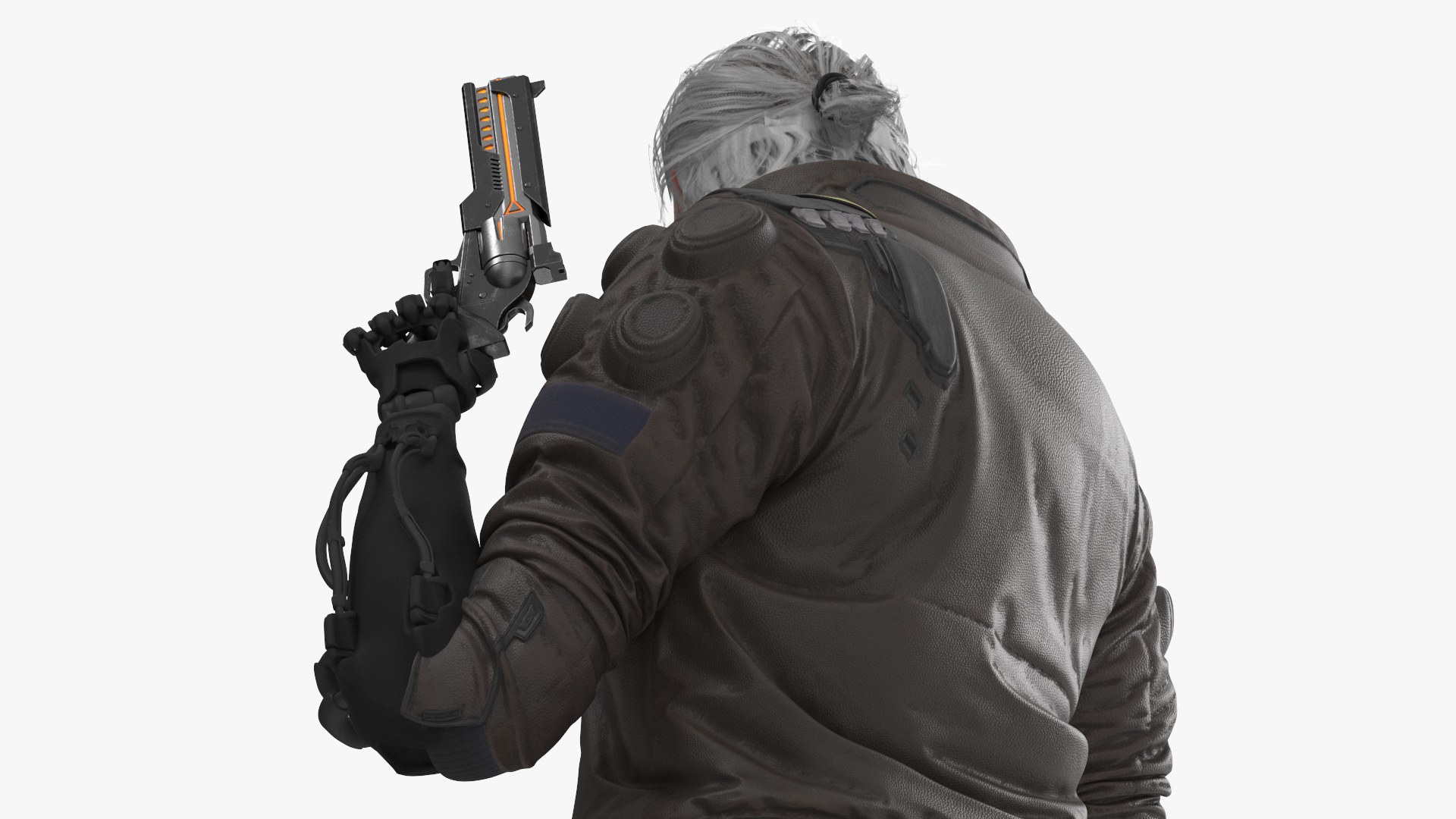 3D model Cyberpunk 2077 Geralt Character with Gun