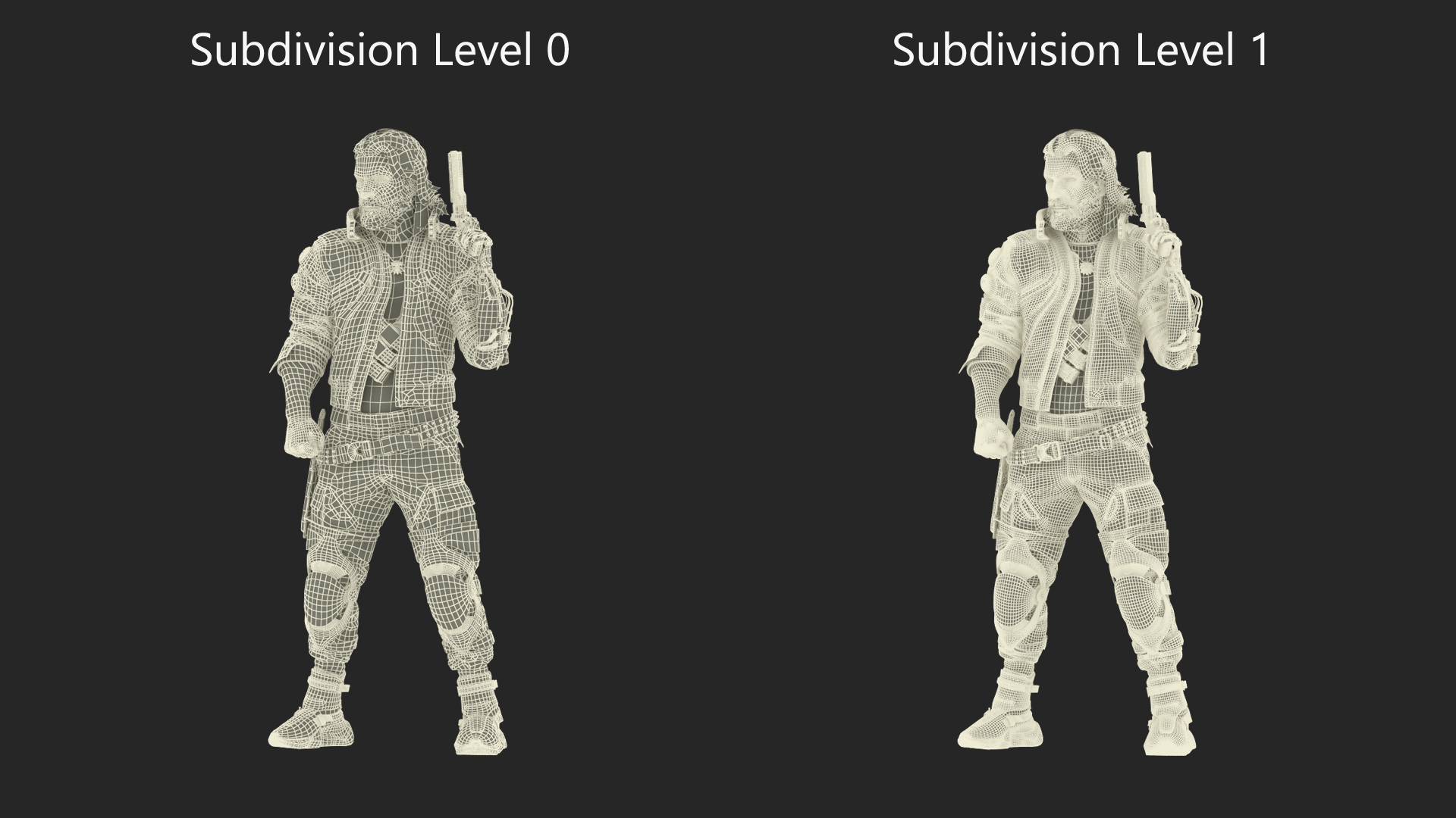3D model Cyberpunk 2077 Geralt Character with Gun