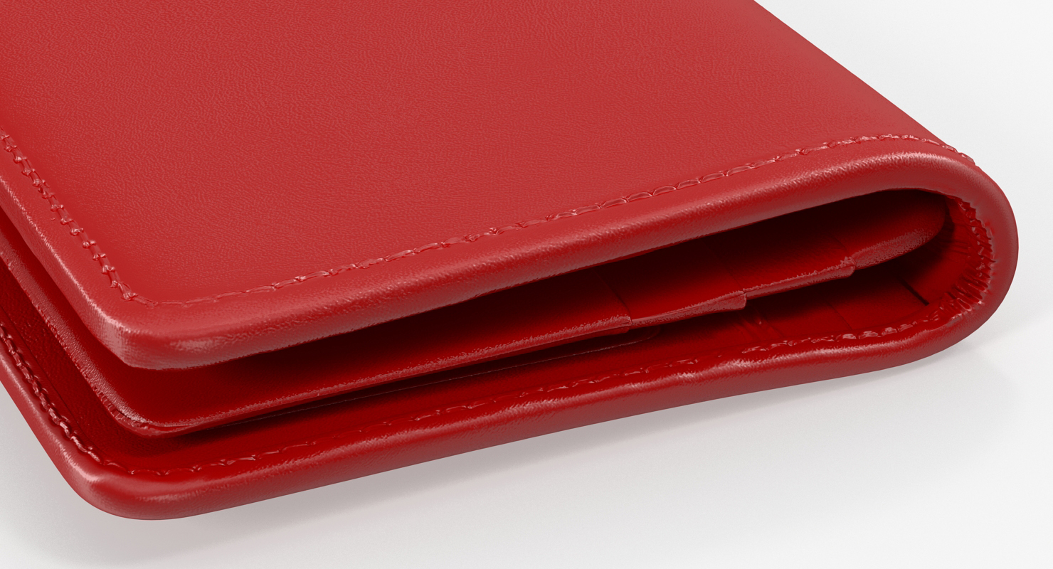 Ladies Long Wallet Red 3D