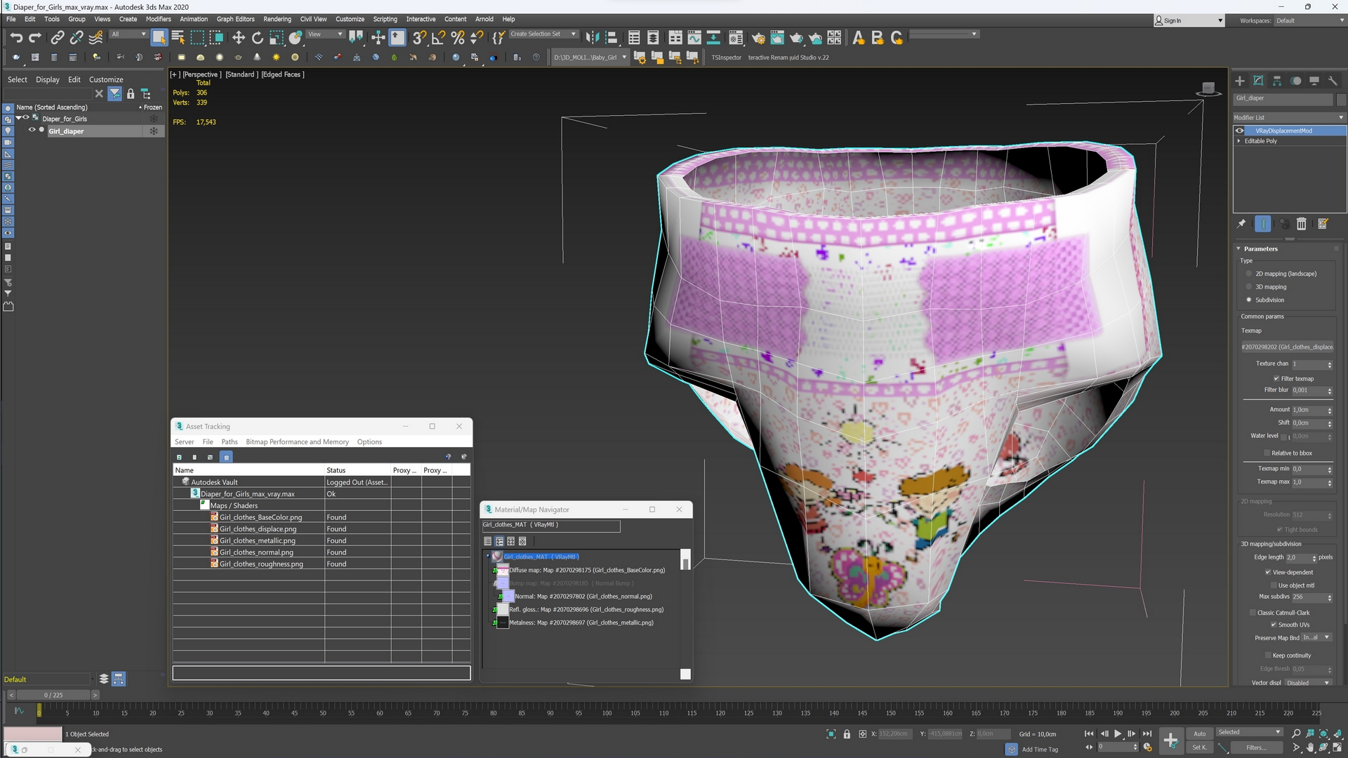 3D Diaper for Girls