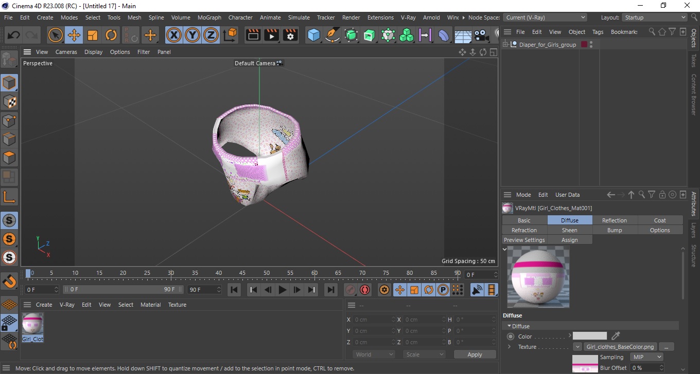 3D Diaper for Girls