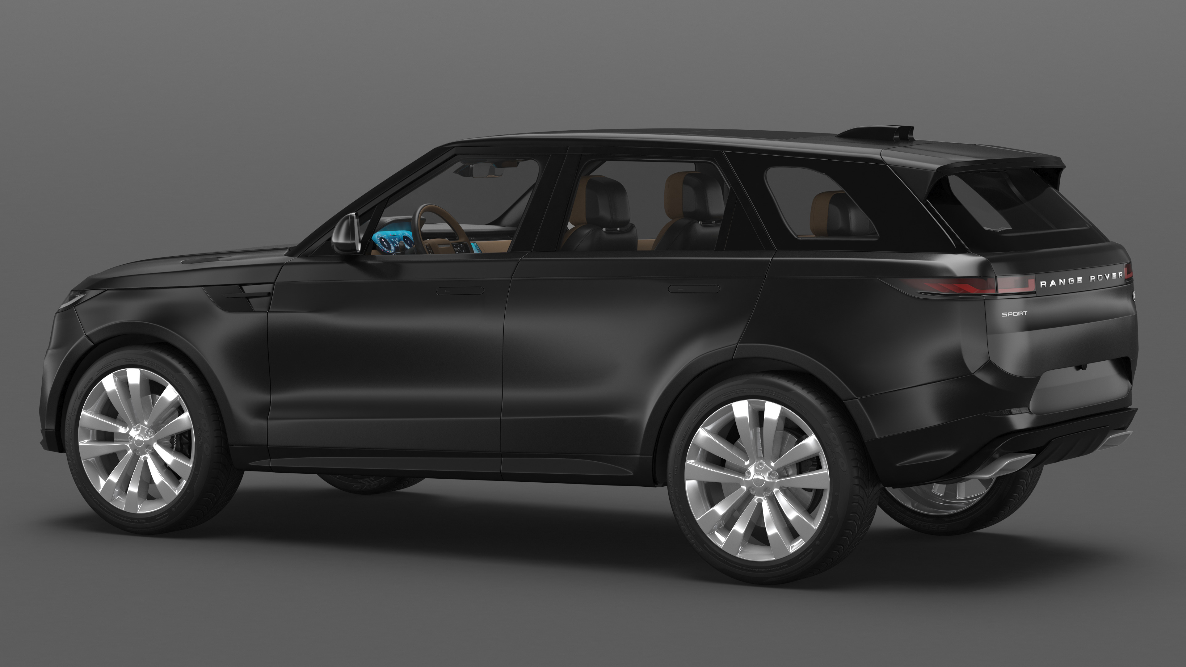 Range Rover Sport 2023 Black Simple Interior 3D model