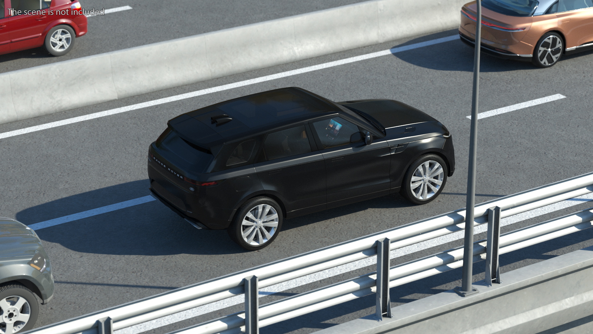 Range Rover Sport 2023 Black Simple Interior 3D model