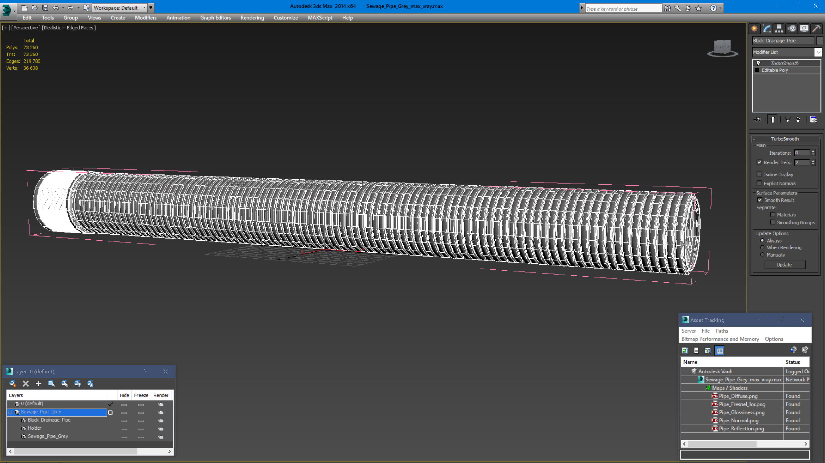 3D Sewage Pipe Grey