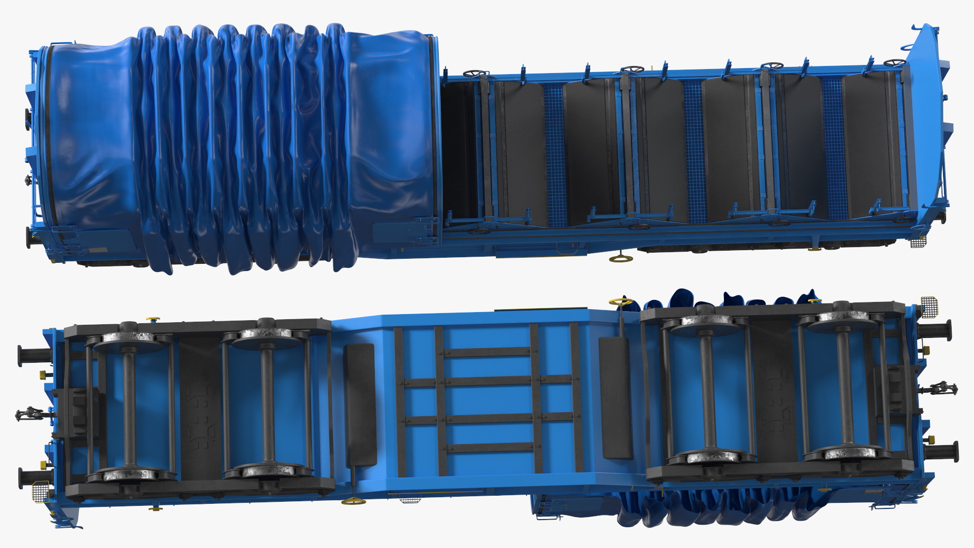 3D Tarpaulin Freight Wagon Opened Clear