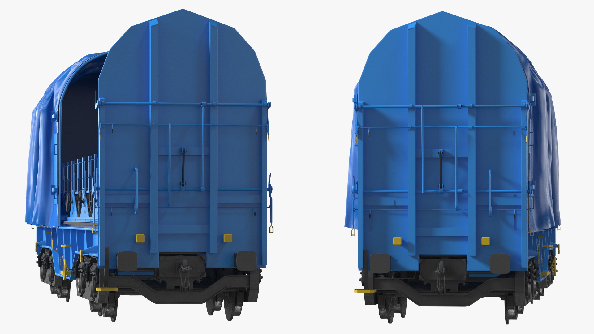 3D Tarpaulin Freight Wagon Opened Clear