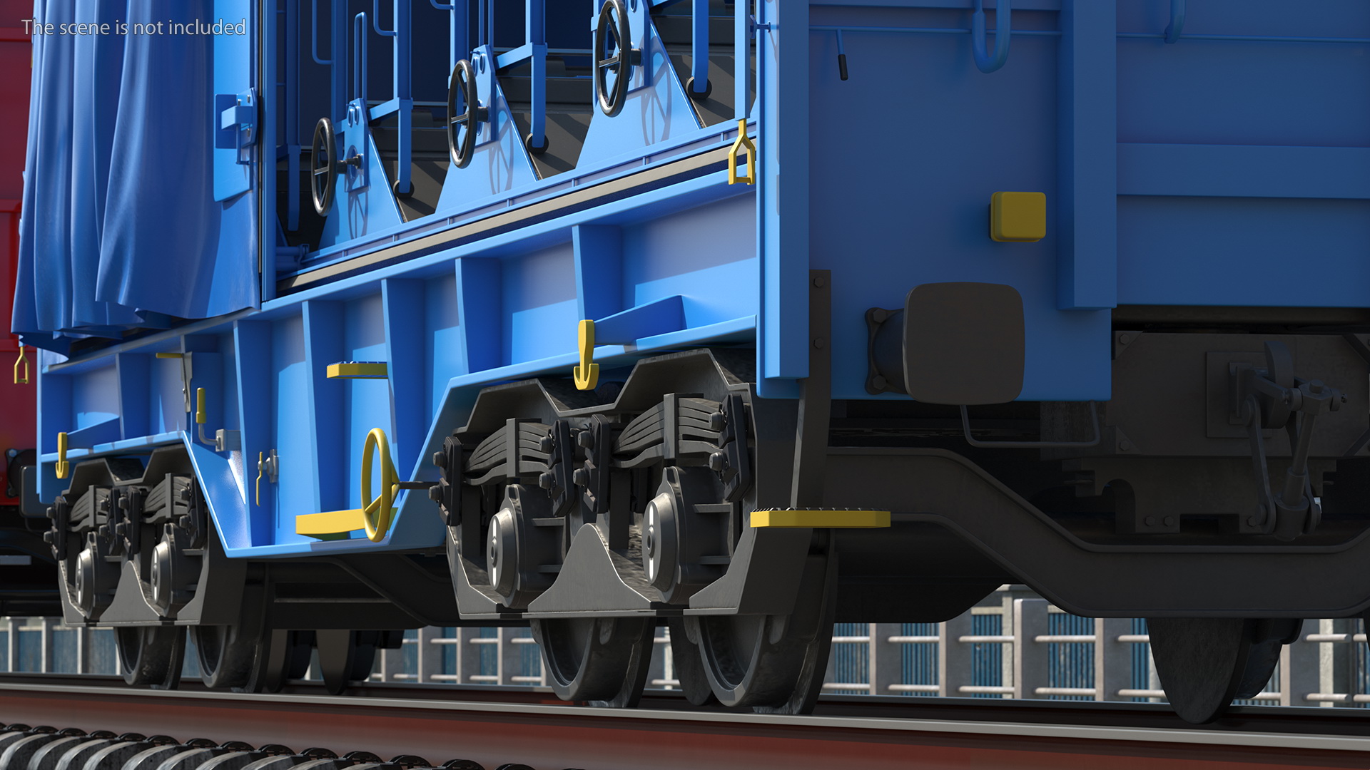 3D Tarpaulin Freight Wagon Opened Clear