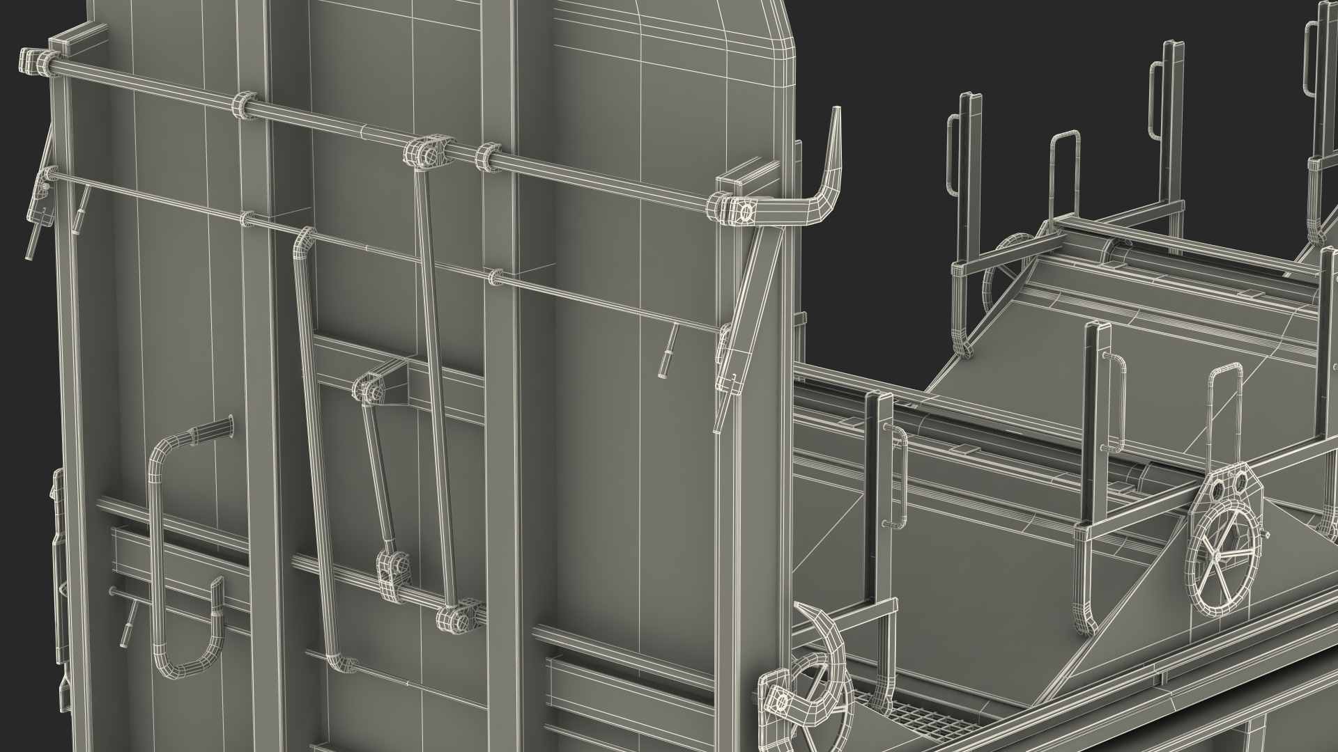 3D Tarpaulin Freight Wagon Opened Clear