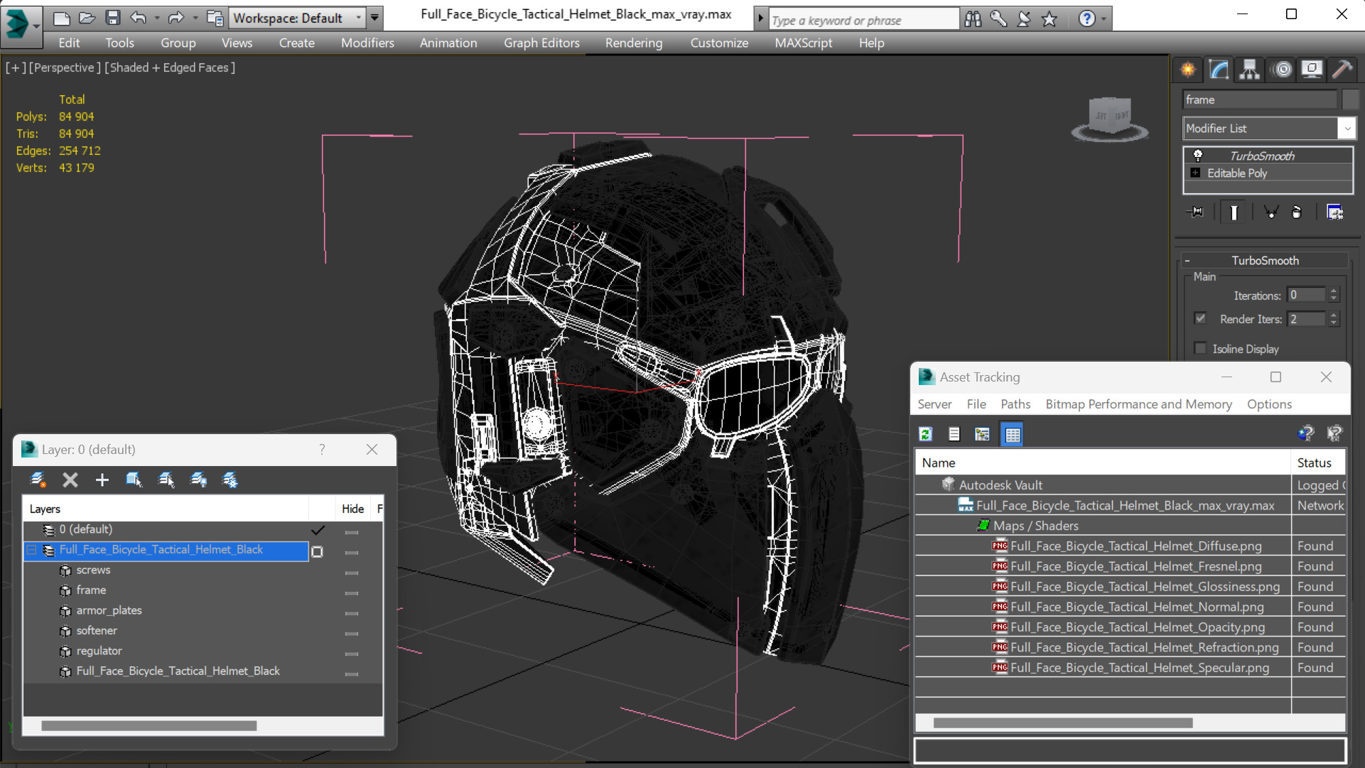 Full Face Bicycle Tactical Helmet Black 3D model
