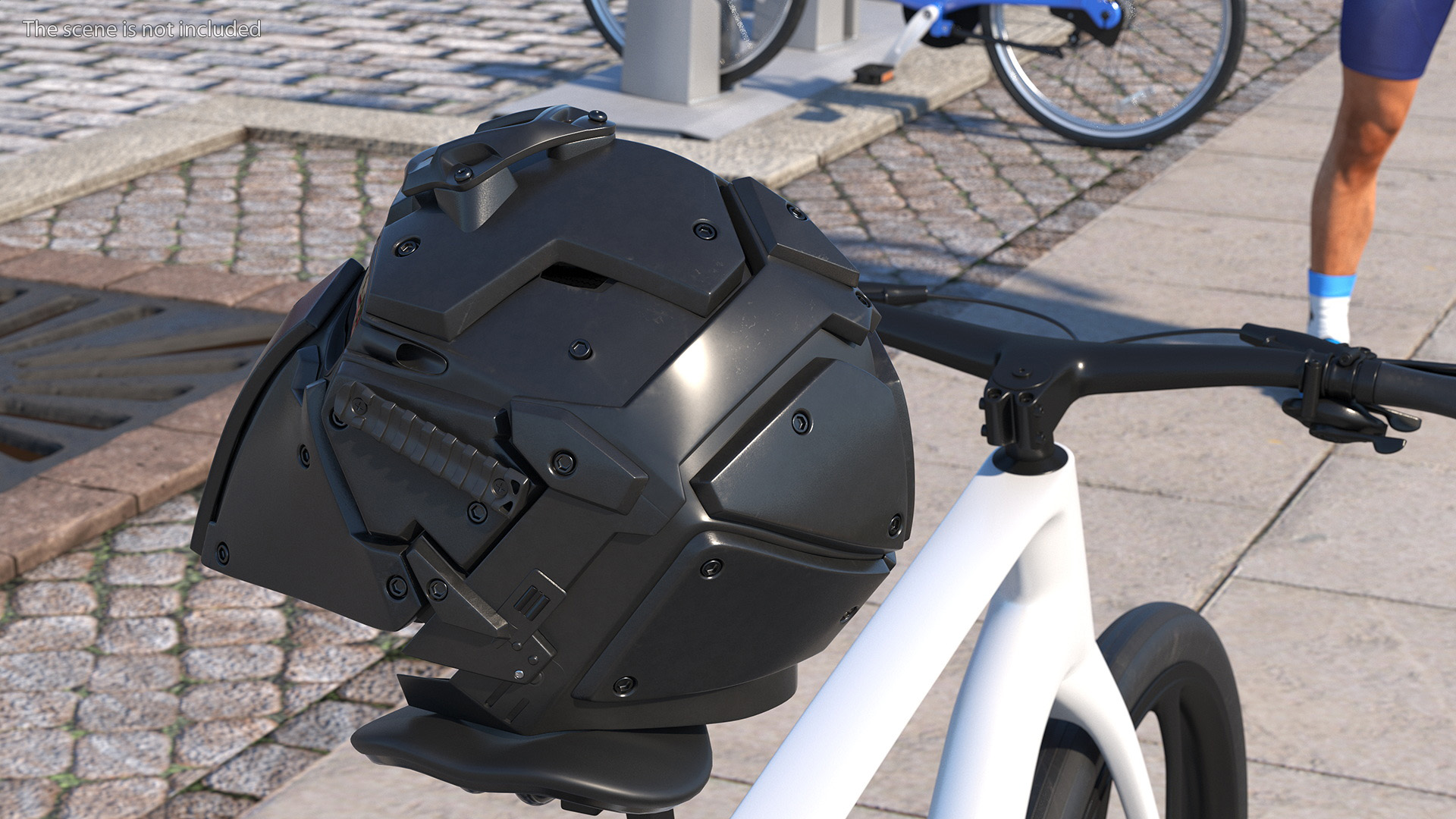 Full Face Bicycle Tactical Helmet Black 3D model