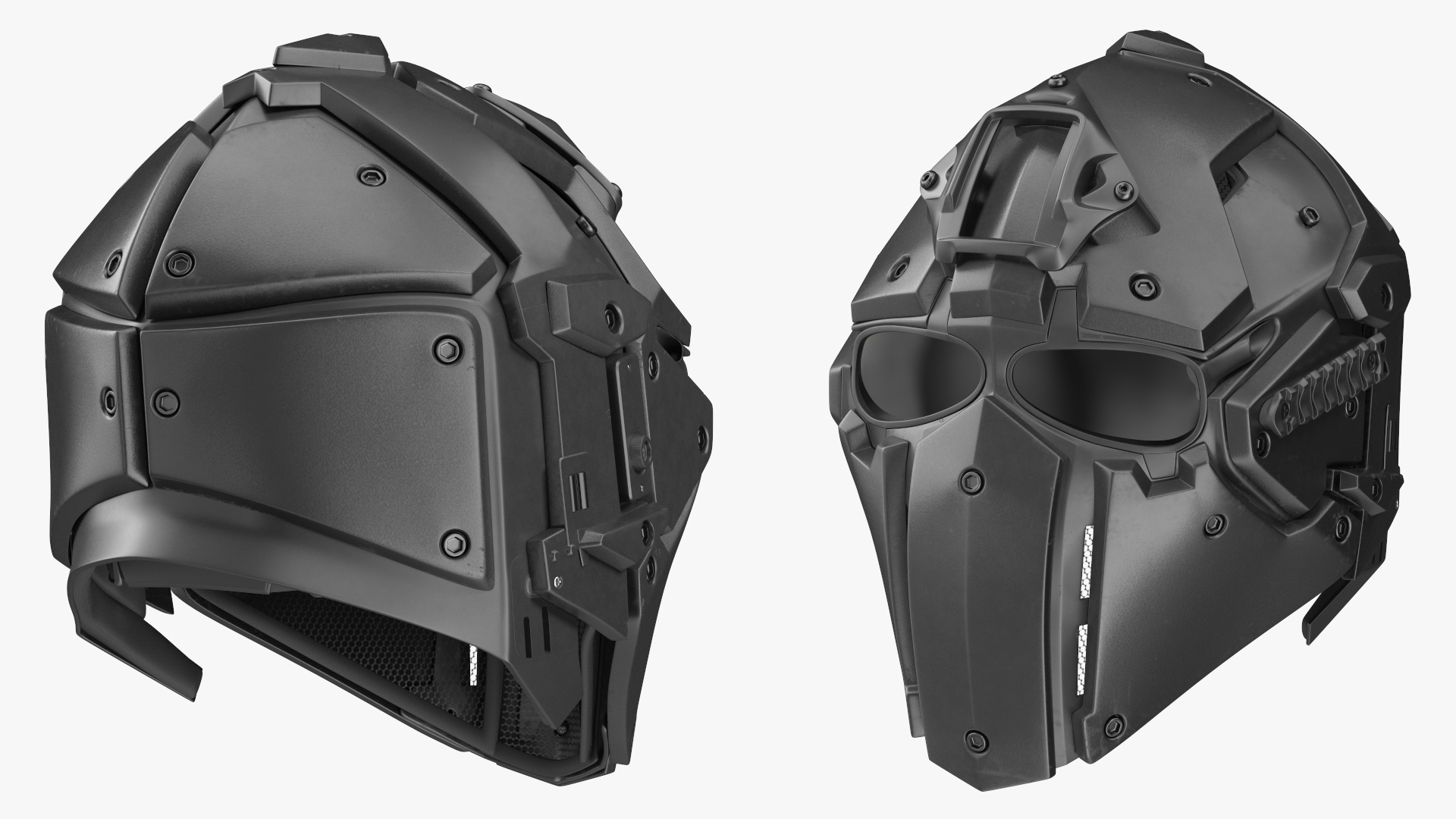 Full Face Bicycle Tactical Helmet Black 3D model