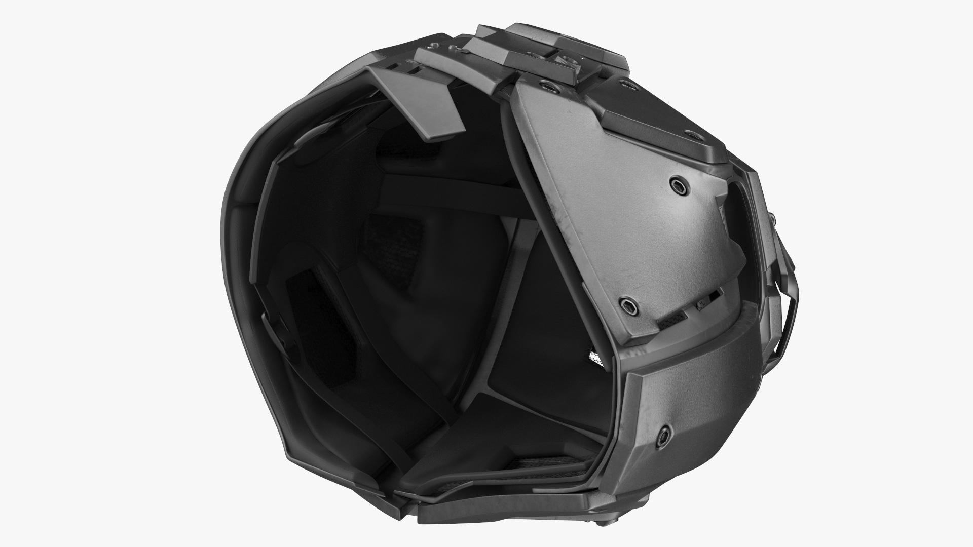 Full Face Bicycle Tactical Helmet Black 3D model