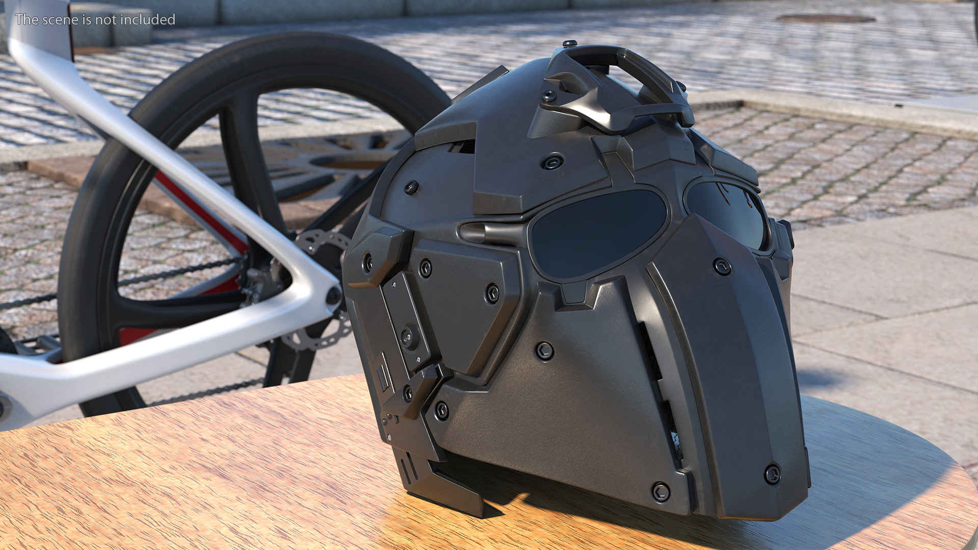 Full Face Bicycle Tactical Helmet Black 3D model