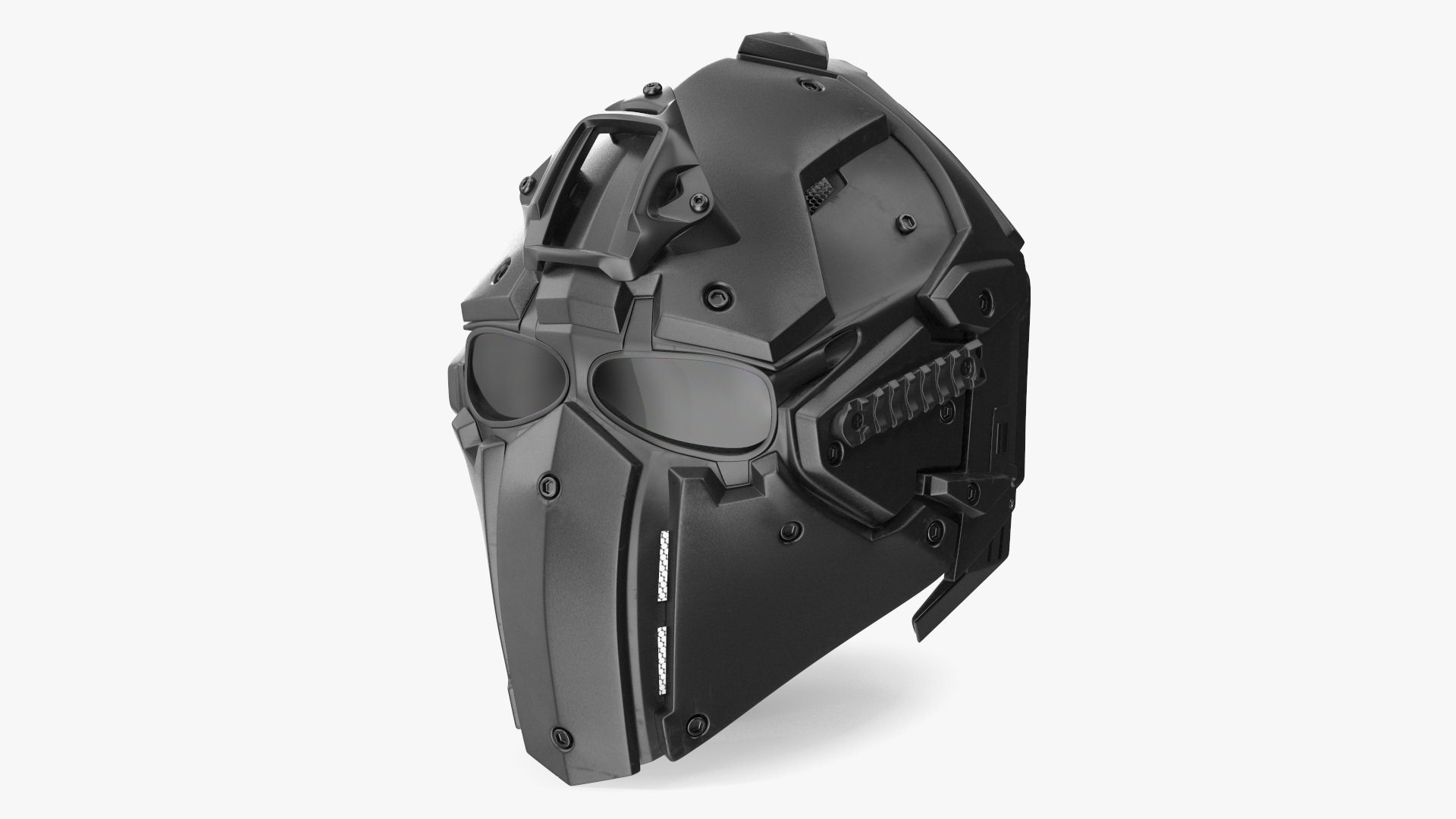 Full Face Bicycle Tactical Helmet Black 3D model