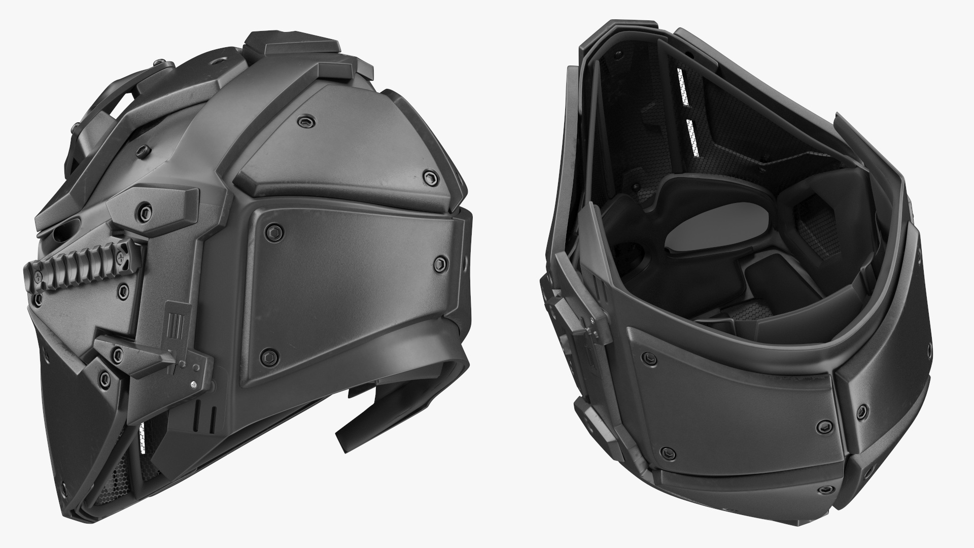 Full Face Bicycle Tactical Helmet Black 3D model